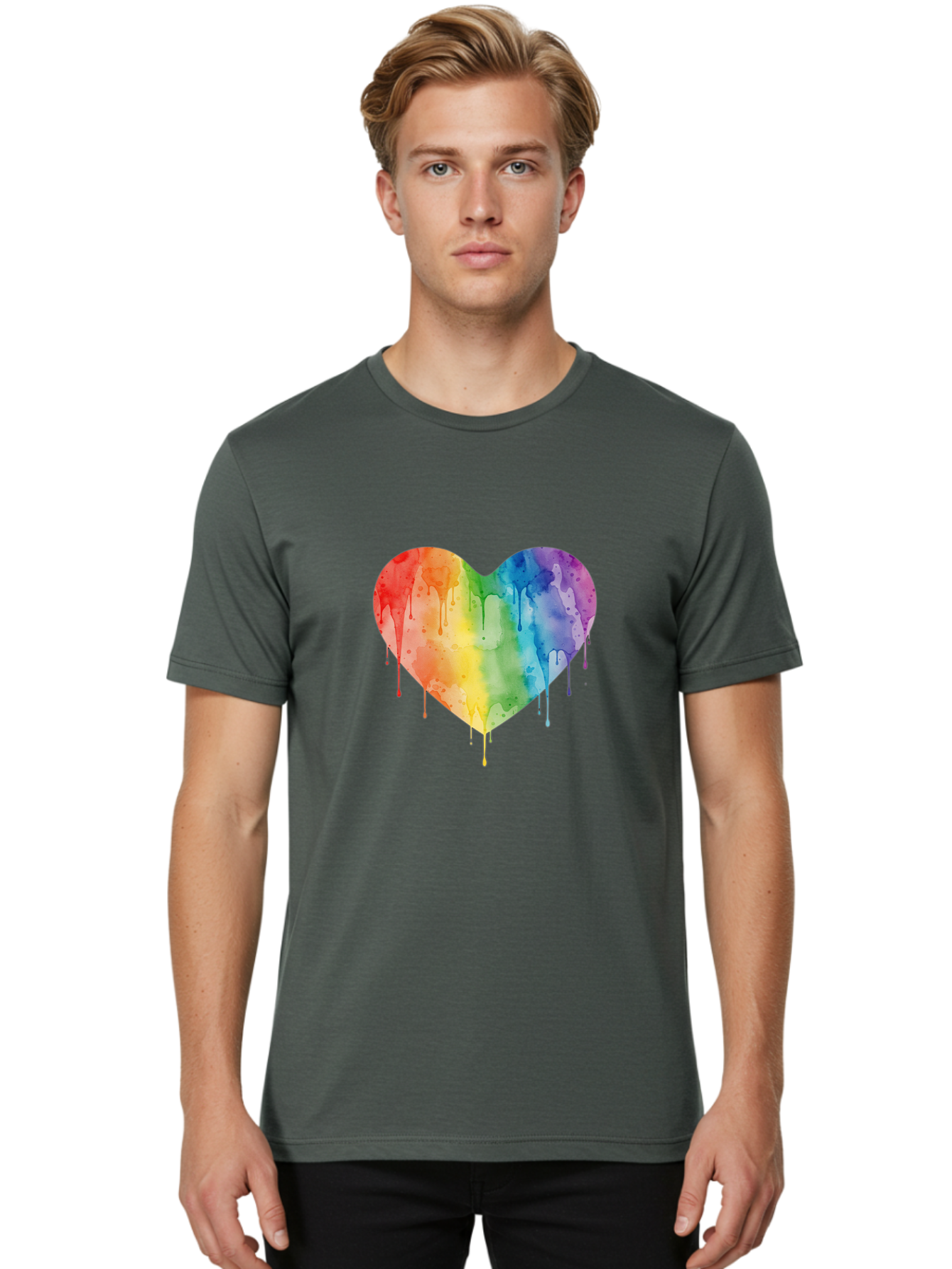 Rainbow-Heart Men'S Graphic Tee, 100% Cotton, Comfortable Casual Summer Wear, Machine Washable, Vintage Camera, Old Camera, Antique Camera, Black Camera, Classic Photography, Photography Equipment, Nostalgic Device, Film Camera, Camera Art Baj742