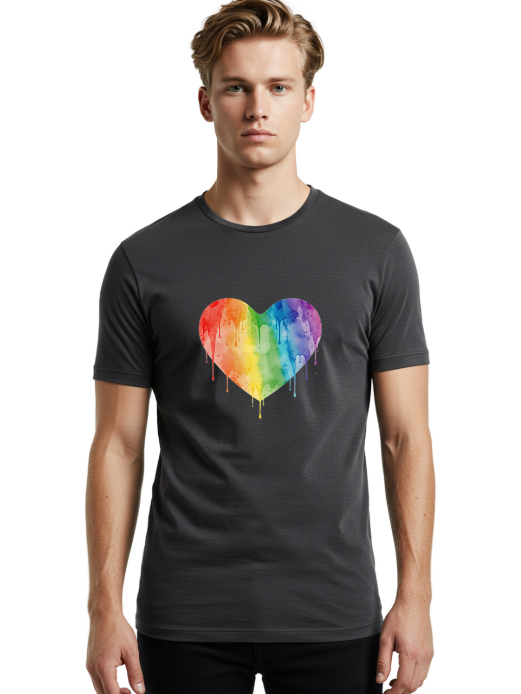 Rainbow-Heart Men'S Graphic Tee, 100% Cotton, Comfortable Casual Summer Wear, Machine Washable, Vintage Camera, Old Camera, Antique Camera, Black Camera, Classic Photography, Photography Equipment, Nostalgic Device, Film Camera, Camera Art Baj742