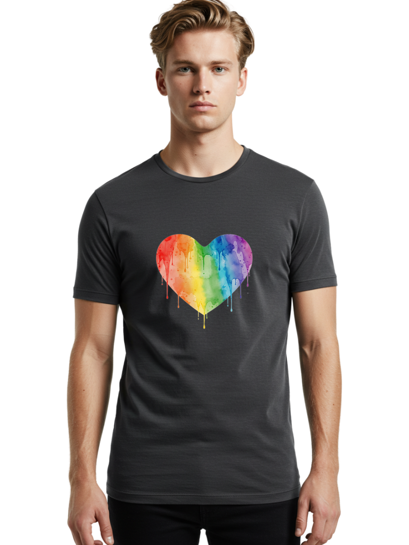 Rainbow-Heart Men'S Graphic Tee, 100% Cotton, Comfortable Casual Summer Wear, Machine Washable, Vintage Camera, Old Camera, Antique Camera, Black Camera, Classic Photography, Photography Equipment, Nostalgic Device, Film Camera, Camera Art Baj742