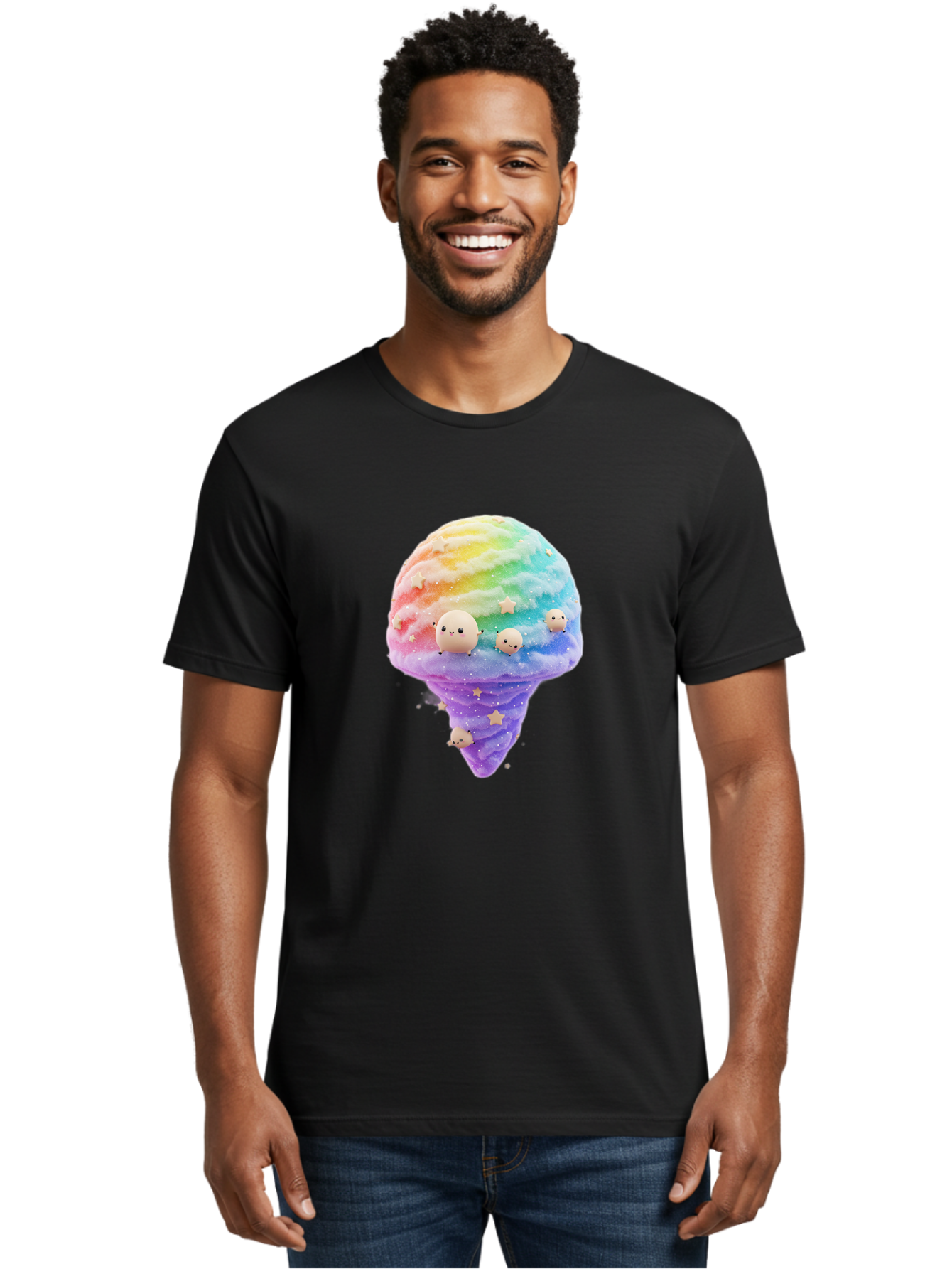 Rainbow-Ice-Cream Men'S Graphic Tee, 100% Cotton, Comfortable Casual Summer Wear, Machine Washable, Vintage Camera, Old Camera, Antique Camera, Black Camera, Classic Photography, Photography Equipment, Nostalgic Device, Film Camera, Camera Art Baj743