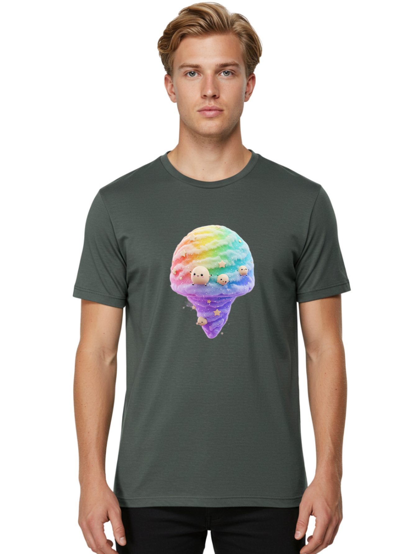 Rainbow-Ice-Cream Men'S Graphic Tee, 100% Cotton, Comfortable Casual Summer Wear, Machine Washable, Vintage Camera, Old Camera, Antique Camera, Black Camera, Classic Photography, Photography Equipment, Nostalgic Device, Film Camera, Camera Art Baj743