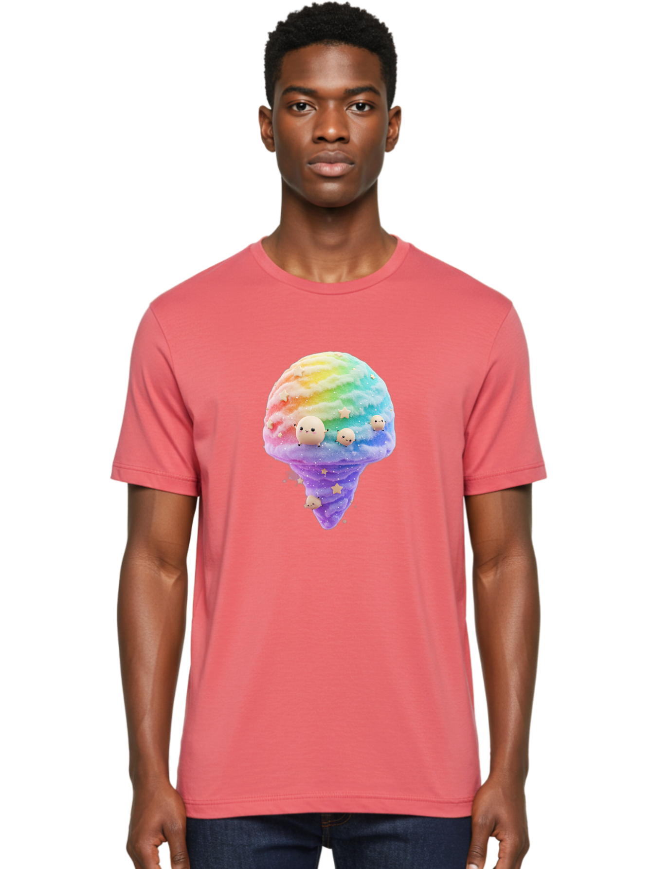 Rainbow-Ice-Cream Men'S Graphic Tee, 100% Cotton, Comfortable Casual Summer Wear, Machine Washable, Vintage Camera, Old Camera, Antique Camera, Black Camera, Classic Photography, Photography Equipment, Nostalgic Device, Film Camera, Camera Art Baj743
