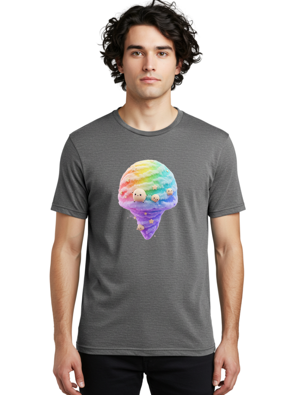 Rainbow-Ice-Cream Men'S Graphic Tee, 100% Cotton, Comfortable Casual Summer Wear, Machine Washable, Vintage Camera, Old Camera, Antique Camera, Black Camera, Classic Photography, Photography Equipment, Nostalgic Device, Film Camera, Camera Art Baj743
