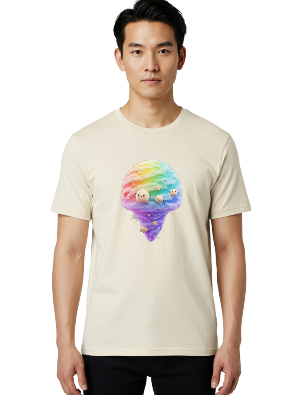 Rainbow-Ice-Cream Men'S Graphic Tee, 100% Cotton, Comfortable Casual Summer Wear, Machine Washable, Vintage Camera, Old Camera, Antique Camera, Black Camera, Classic Photography, Photography Equipment, Nostalgic Device, Film Camera, Camera Art Baj743