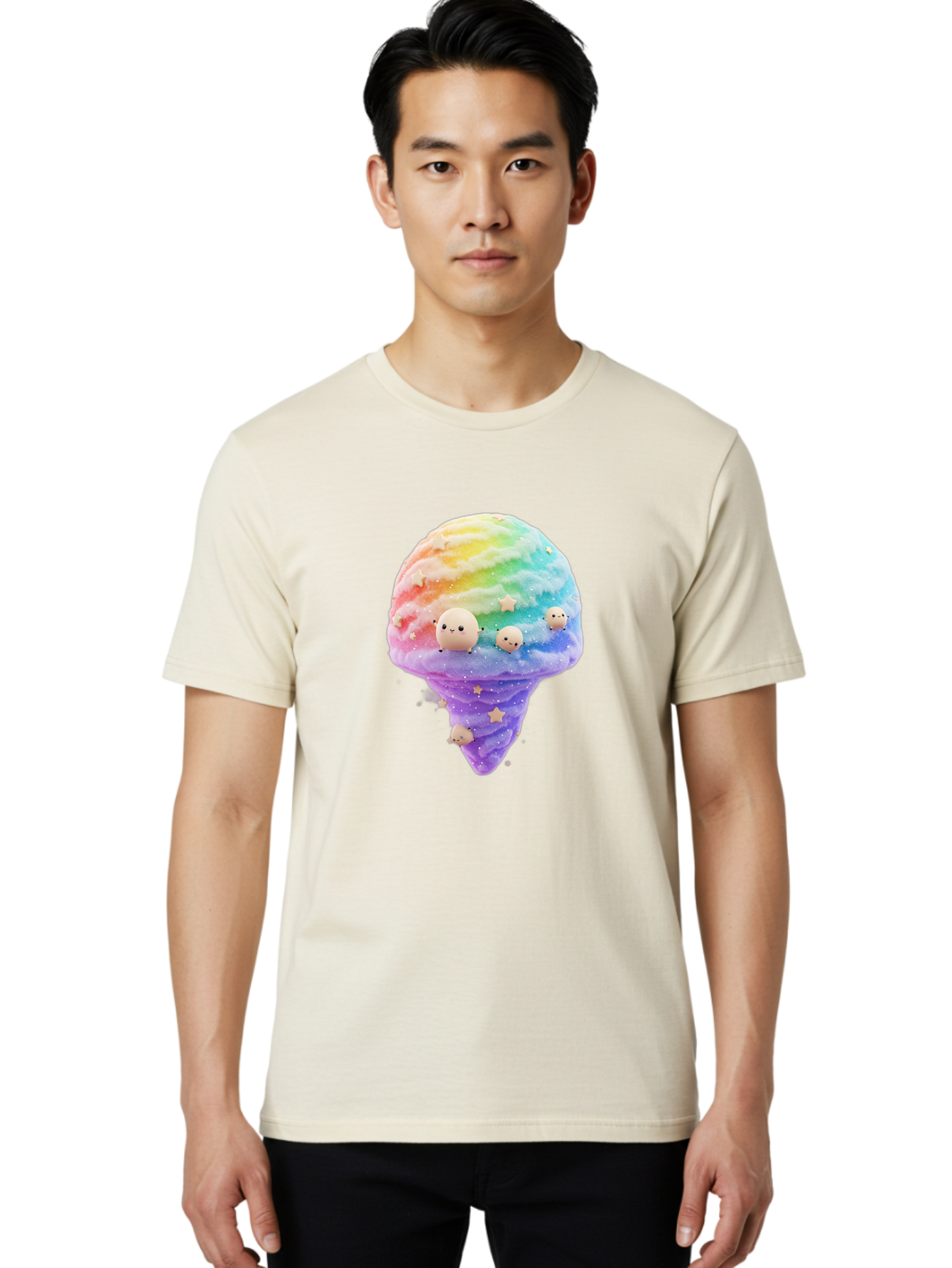 Rainbow-Ice-Cream Men'S Graphic Tee, 100% Cotton, Comfortable Casual Summer Wear, Machine Washable, Vintage Camera, Old Camera, Antique Camera, Black Camera, Classic Photography, Photography Equipment, Nostalgic Device, Film Camera, Camera Art Baj743