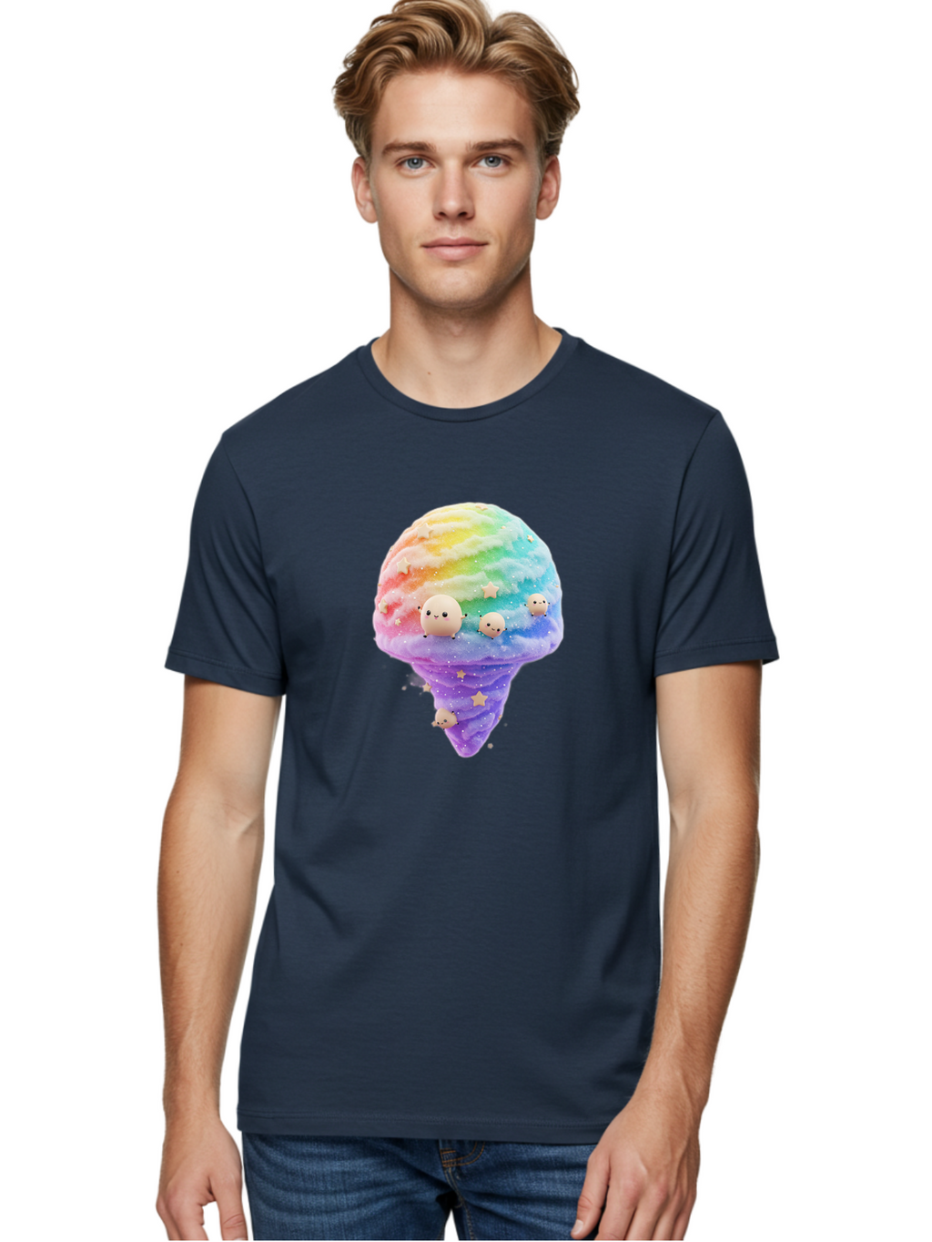 Rainbow-Ice-Cream Men'S Graphic Tee, 100% Cotton, Comfortable Casual Summer Wear, Machine Washable, Vintage Camera, Old Camera, Antique Camera, Black Camera, Classic Photography, Photography Equipment, Nostalgic Device, Film Camera, Camera Art Baj743