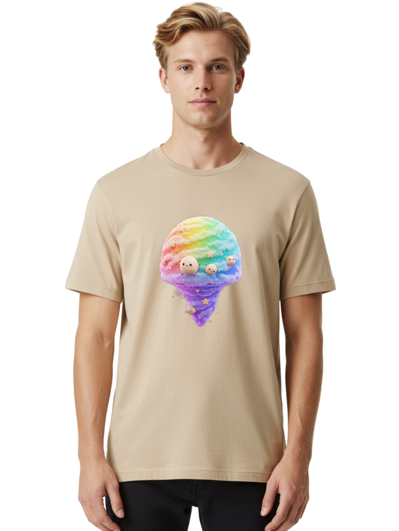 Rainbow-Ice-Cream Men'S Graphic Tee, 100% Cotton, Comfortable Casual Summer Wear, Machine Washable, Vintage Camera, Old Camera, Antique Camera, Black Camera, Classic Photography, Photography Equipment, Nostalgic Device, Film Camera, Camera Art Baj743