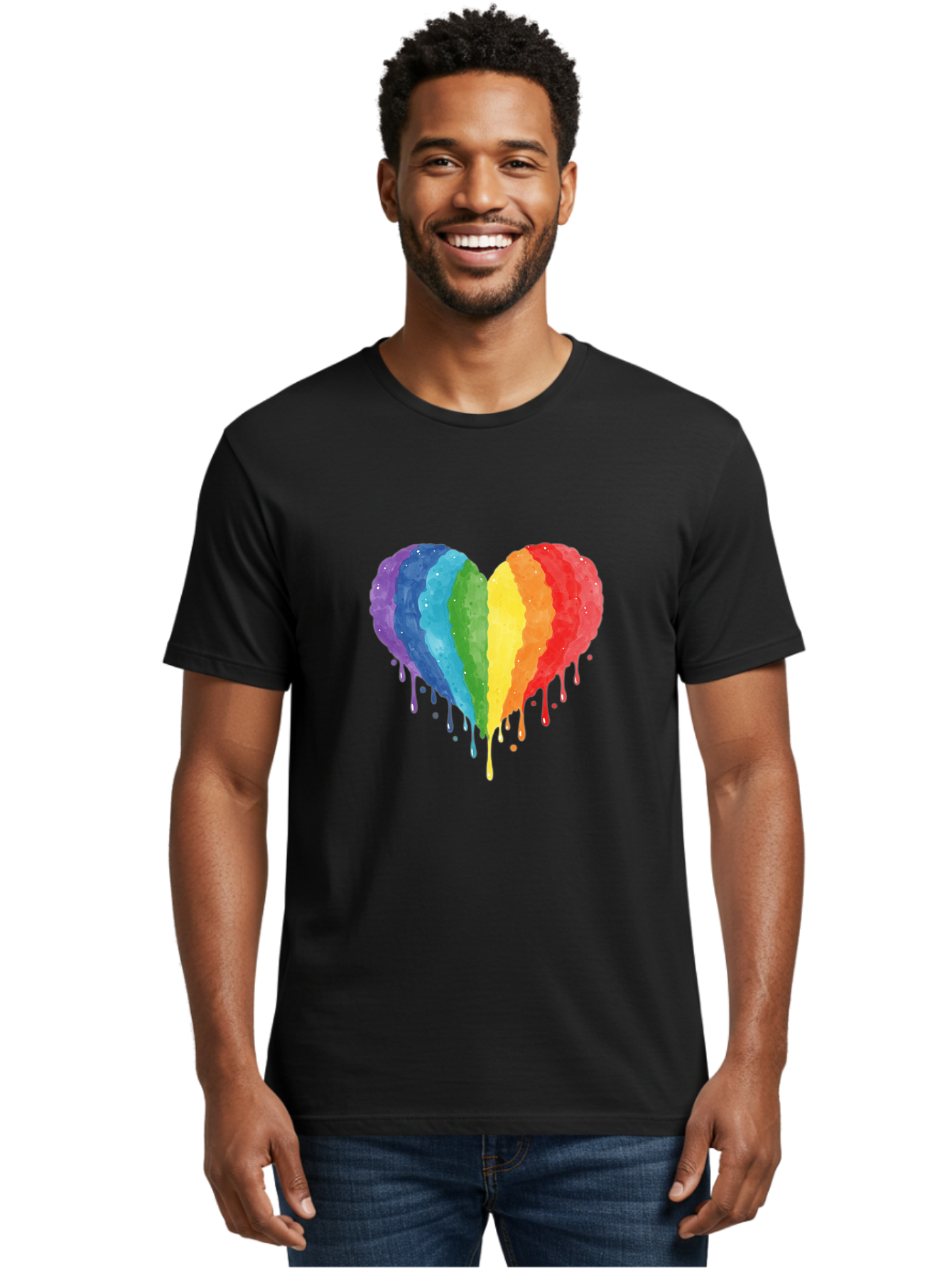 Rainbow-Melting-Heart Men'S Graphic Tee, 100% Cotton, Comfortable Casual Summer Wear, Machine Washable, Vintage Camera, Old Camera, Antique Camera, Black Camera, Classic Photography, Photography Equipment, Nostalgic Device, Film Camera, Baj744