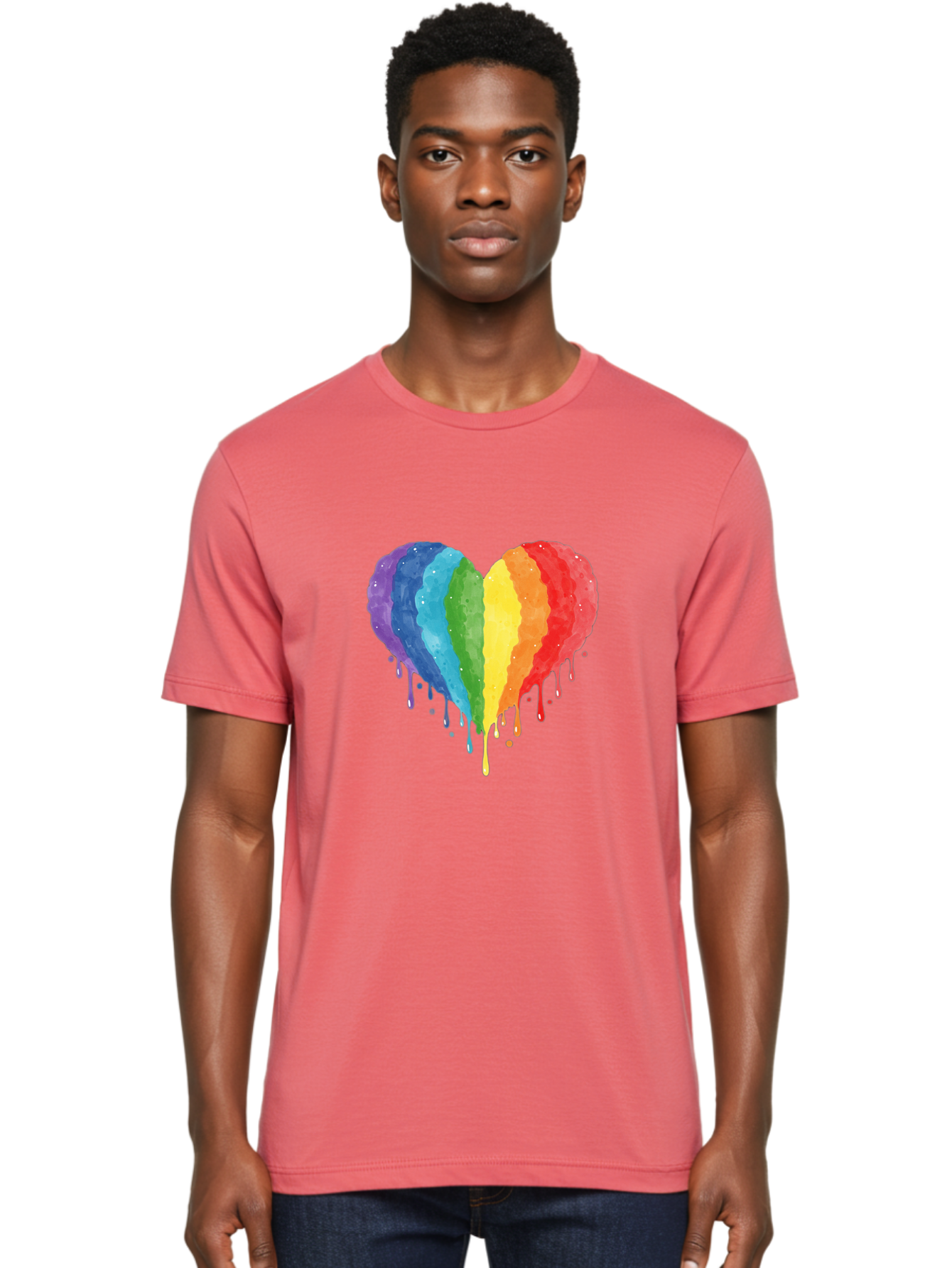 Rainbow-Melting-Heart Men'S Graphic Tee, 100% Cotton, Comfortable Casual Summer Wear, Machine Washable, Vintage Camera, Old Camera, Antique Camera, Black Camera, Classic Photography, Photography Equipment, Nostalgic Device, Film Camera, Baj744