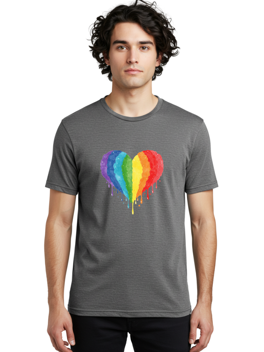 Rainbow-Melting-Heart Men'S Graphic Tee, 100% Cotton, Comfortable Casual Summer Wear, Machine Washable, Vintage Camera, Old Camera, Antique Camera, Black Camera, Classic Photography, Photography Equipment, Nostalgic Device, Film Camera, Baj744