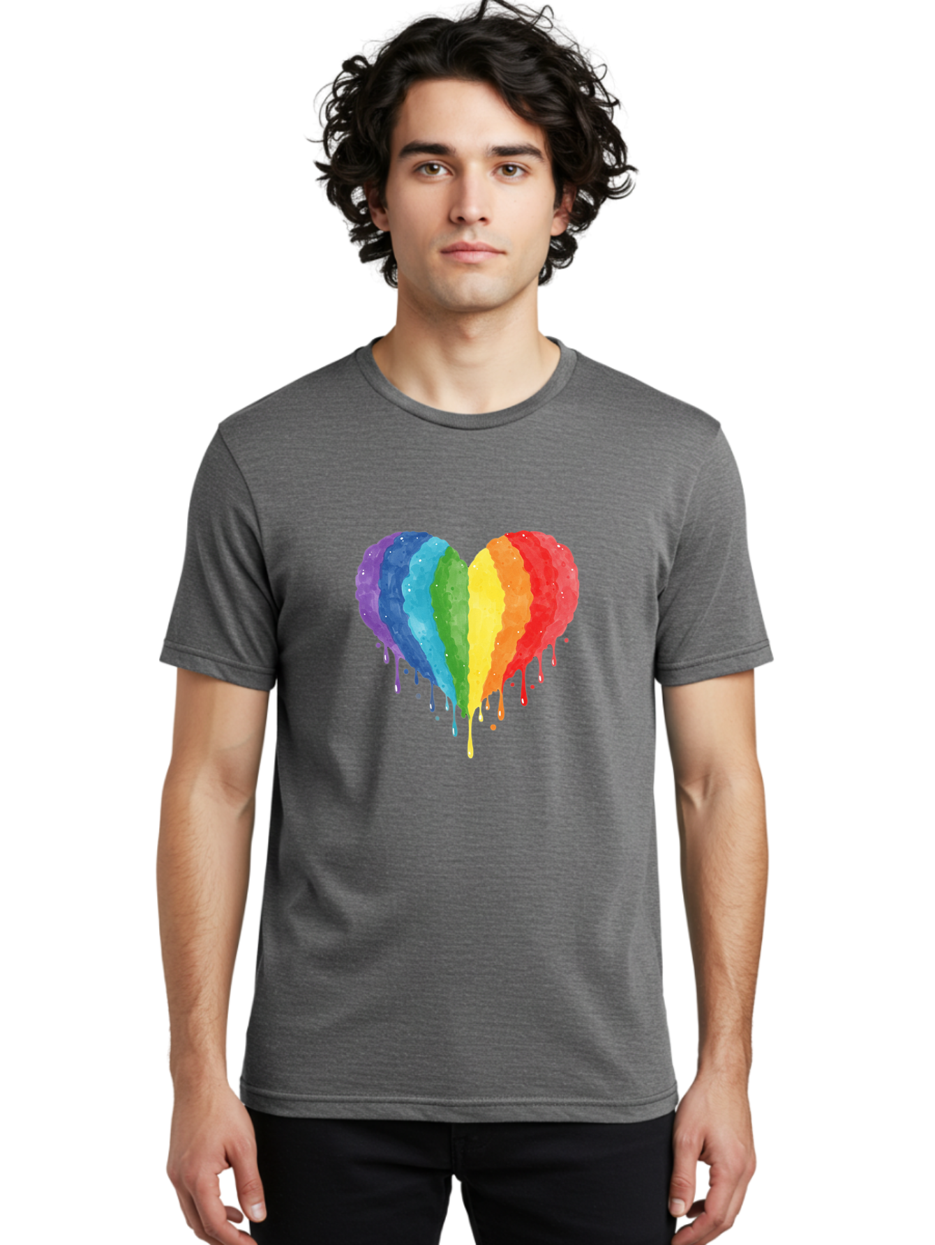 Rainbow-Melting-Heart Men'S Graphic Tee, 100% Cotton, Comfortable Casual Summer Wear, Machine Washable, Vintage Camera, Old Camera, Antique Camera, Black Camera, Classic Photography, Photography Equipment, Nostalgic Device, Film Camera, Baj744