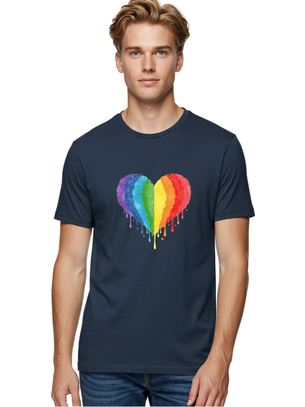 Rainbow-Melting-Heart Men'S Graphic Tee, 100% Cotton, Comfortable Casual Summer Wear, Machine Washable, Vintage Camera, Old Camera, Antique Camera, Black Camera, Classic Photography, Photography Equipment, Nostalgic Device, Film Camera, Baj744