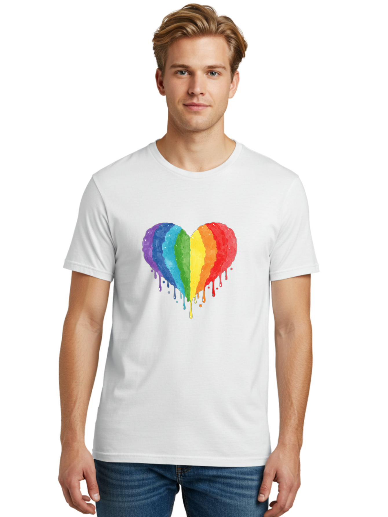 Rainbow-Melting-Heart Men'S Graphic Tee, 100% Cotton, Comfortable Casual Summer Wear, Machine Washable, Vintage Camera, Old Camera, Antique Camera, Black Camera, Classic Photography, Photography Equipment, Nostalgic Device, Film Camera, Baj744