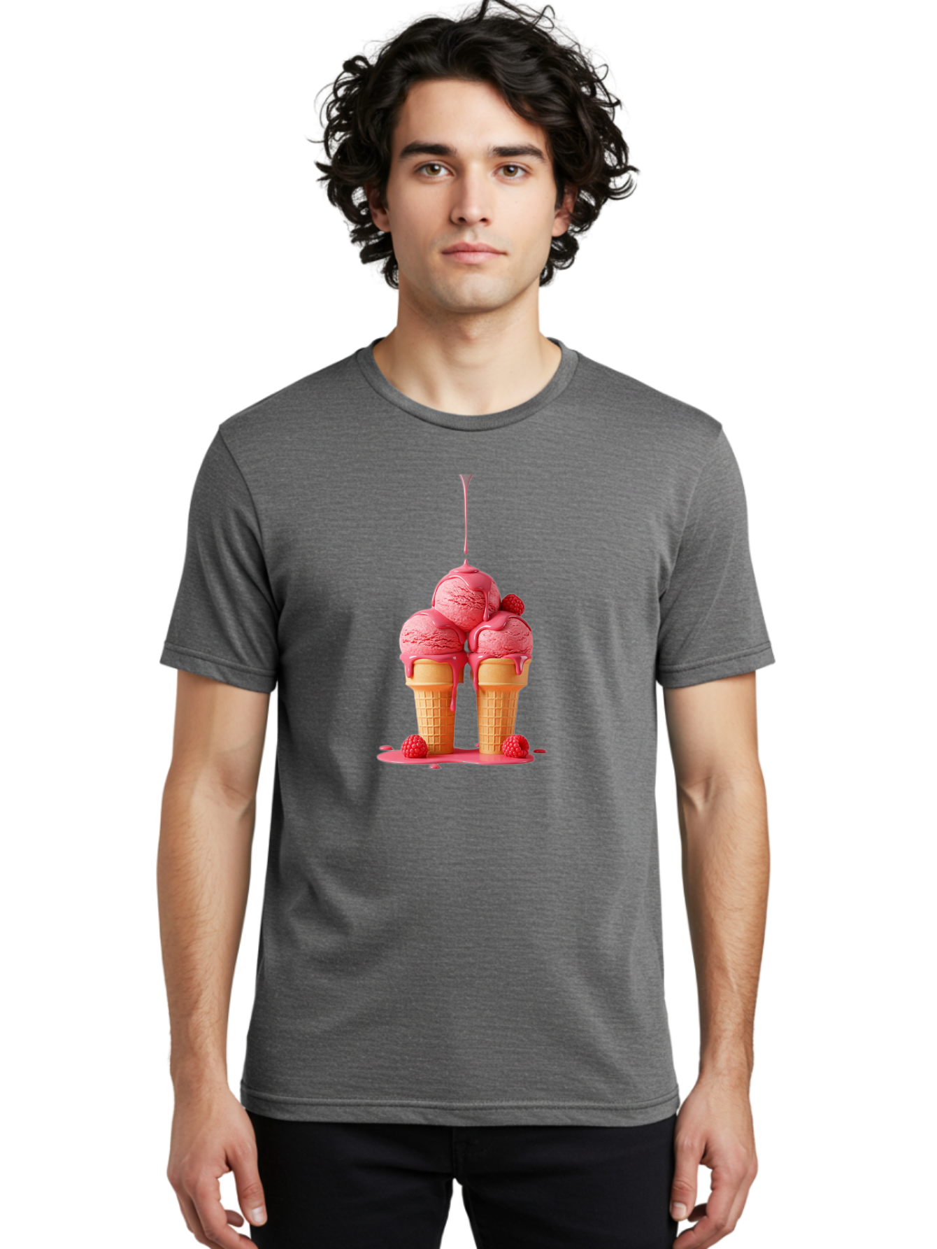 Raspberry-Ice-Cream Men'S Graphic Tee, 100% Cotton, Comfortable Casual Summer Wear, Machine Washable, Vintage Camera, Old Camera, Antique Camera, Black Camera, Classic Photography, Photography Equipment, Nostalgic Device, Film Camera, Baj745