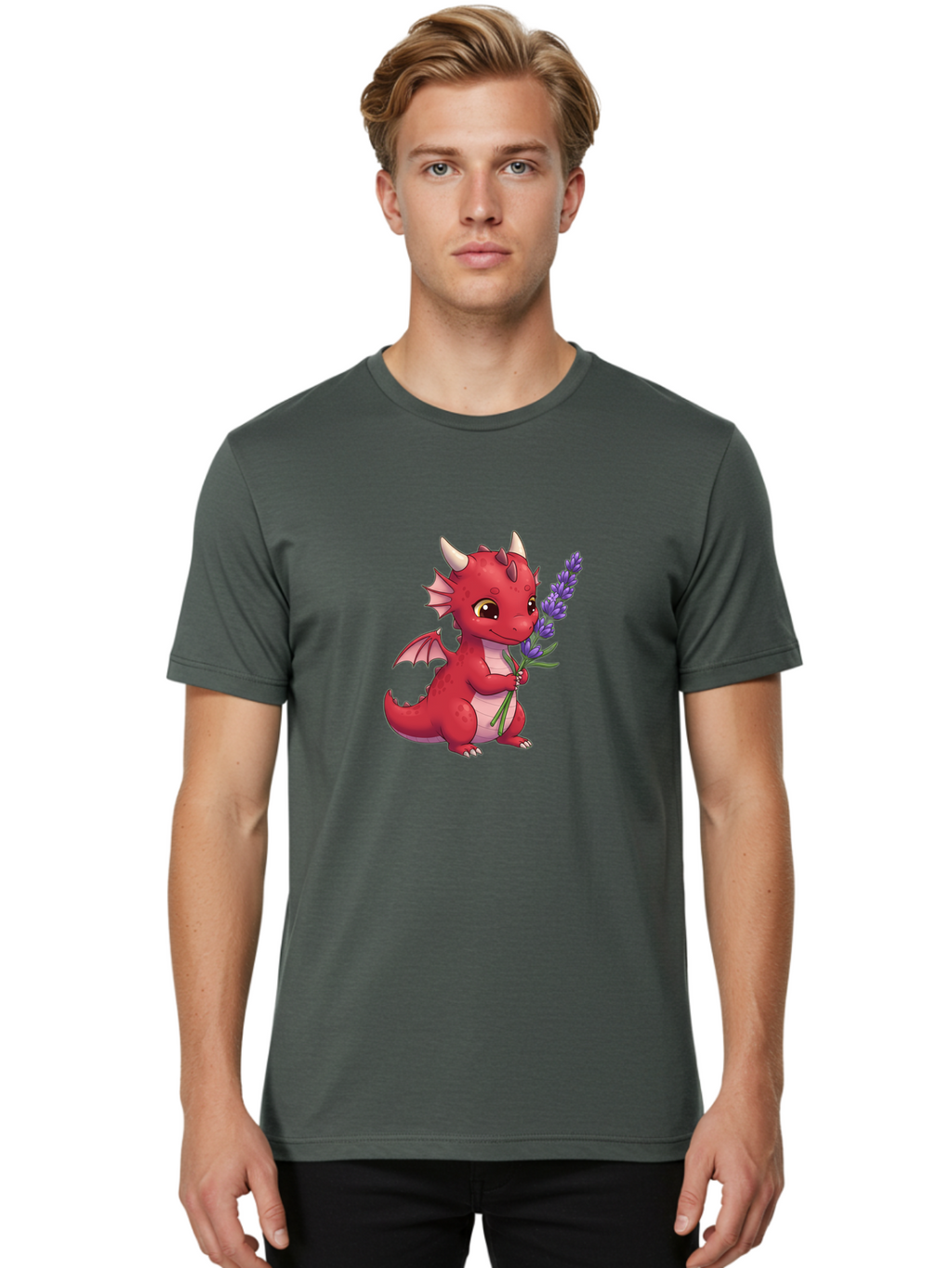 Red-Dragon-With-Lavender Men'S Graphic Tee, 100% Cotton, Comfortable Casual Summer Wear, Machine Washable, Vintage Camera, Old Camera, Antique Camera, Black Camera, Classic Photography, Photography Equipment, Nostalgic Device, Film Camera, Baj748
