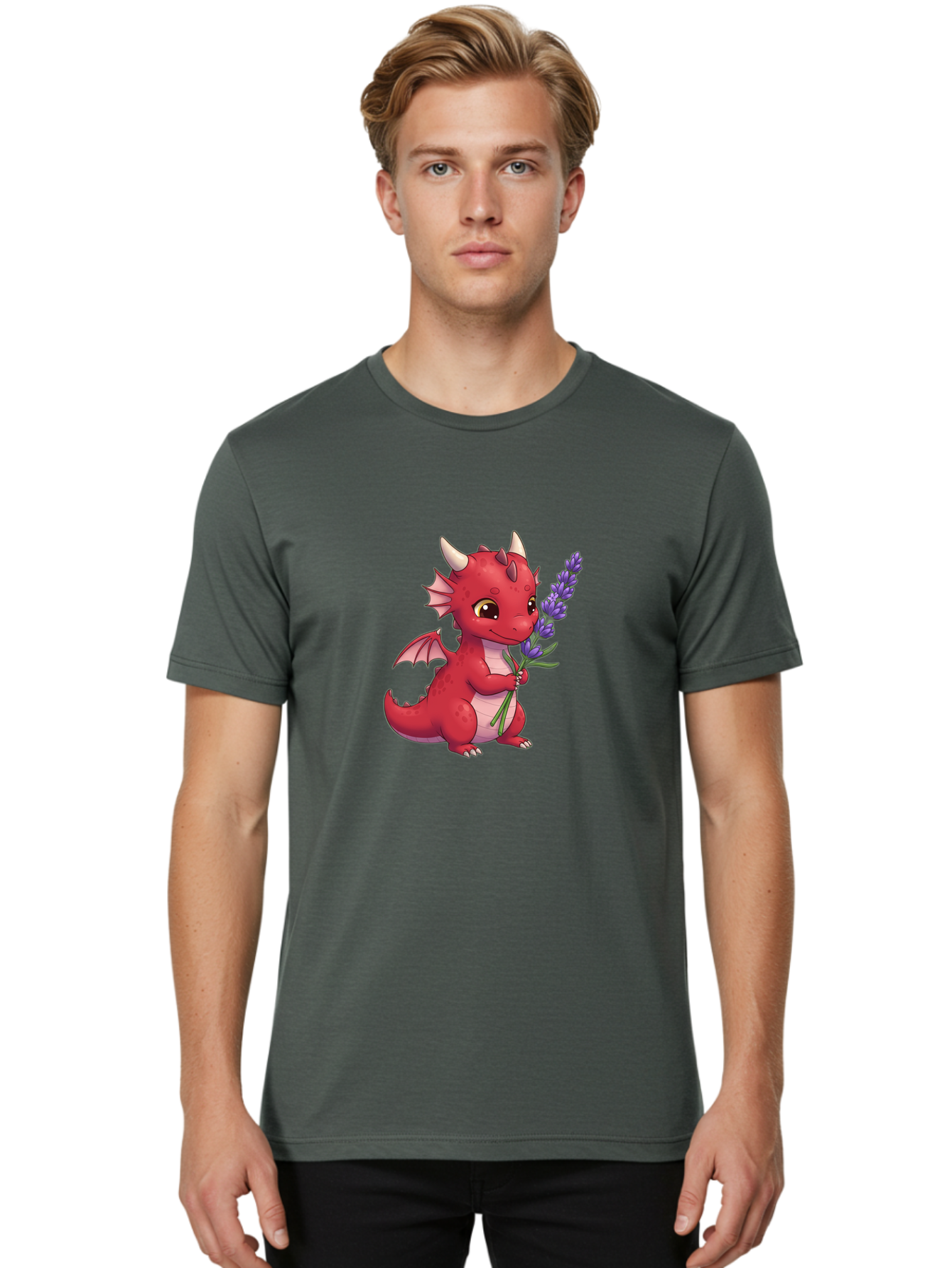 Red-Dragon-With-Lavender Men'S Graphic Tee, 100% Cotton, Comfortable Casual Summer Wear, Machine Washable, Vintage Camera, Old Camera, Antique Camera, Black Camera, Classic Photography, Photography Equipment, Nostalgic Device, Film Camera, Baj748