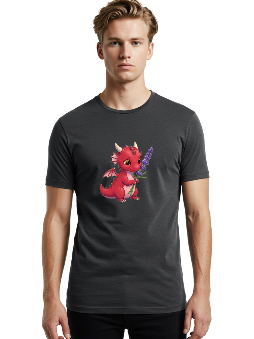 Red-Dragon-With-Lavender Men'S Graphic Tee, 100% Cotton, Comfortable Casual Summer Wear, Machine Washable, Vintage Camera, Old Camera, Antique Camera, Black Camera, Classic Photography, Photography Equipment, Nostalgic Device, Film Camera, Baj748