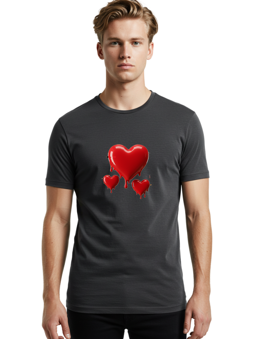 Red-Hearts Men'S Graphic Tee, 100% Cotton, Comfortable Casual Summer Wear, Machine Washable, Vintage Camera, Old Camera, Antique Camera, Black Camera, Classic Photography, Photography Equipment, Nostalgic Device, Film Camera, Camera Art Baj750