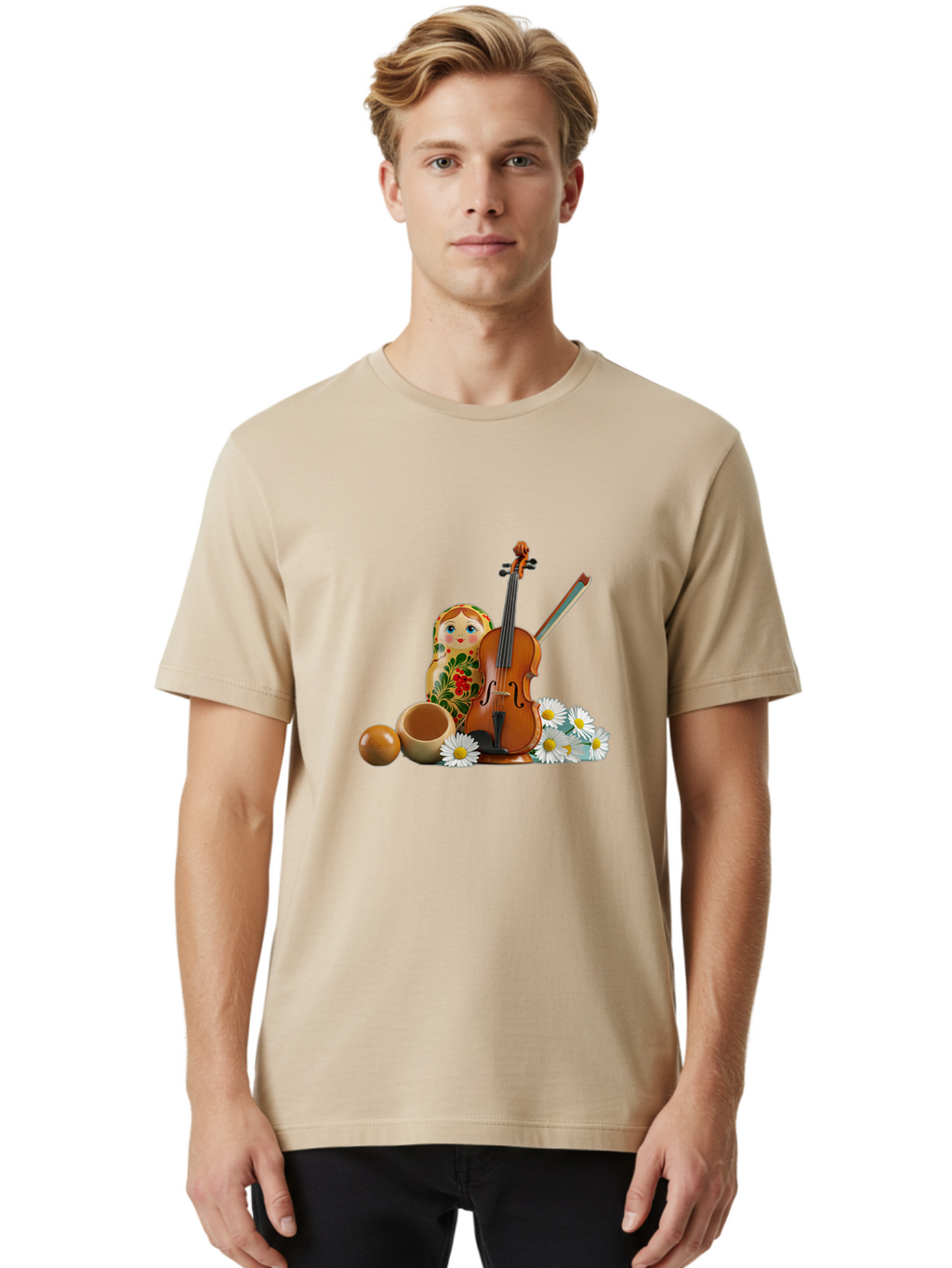 Russian-Doll-Violin Men'S Graphic Tee, 100% Cotton, Comfortable Casual Summer Wear, Machine Washable, Vintage Camera, Old Camera, Antique Camera, Black Camera, Classic Photography, Photography Equipment, Nostalgic Device, Film Camera, Baj751