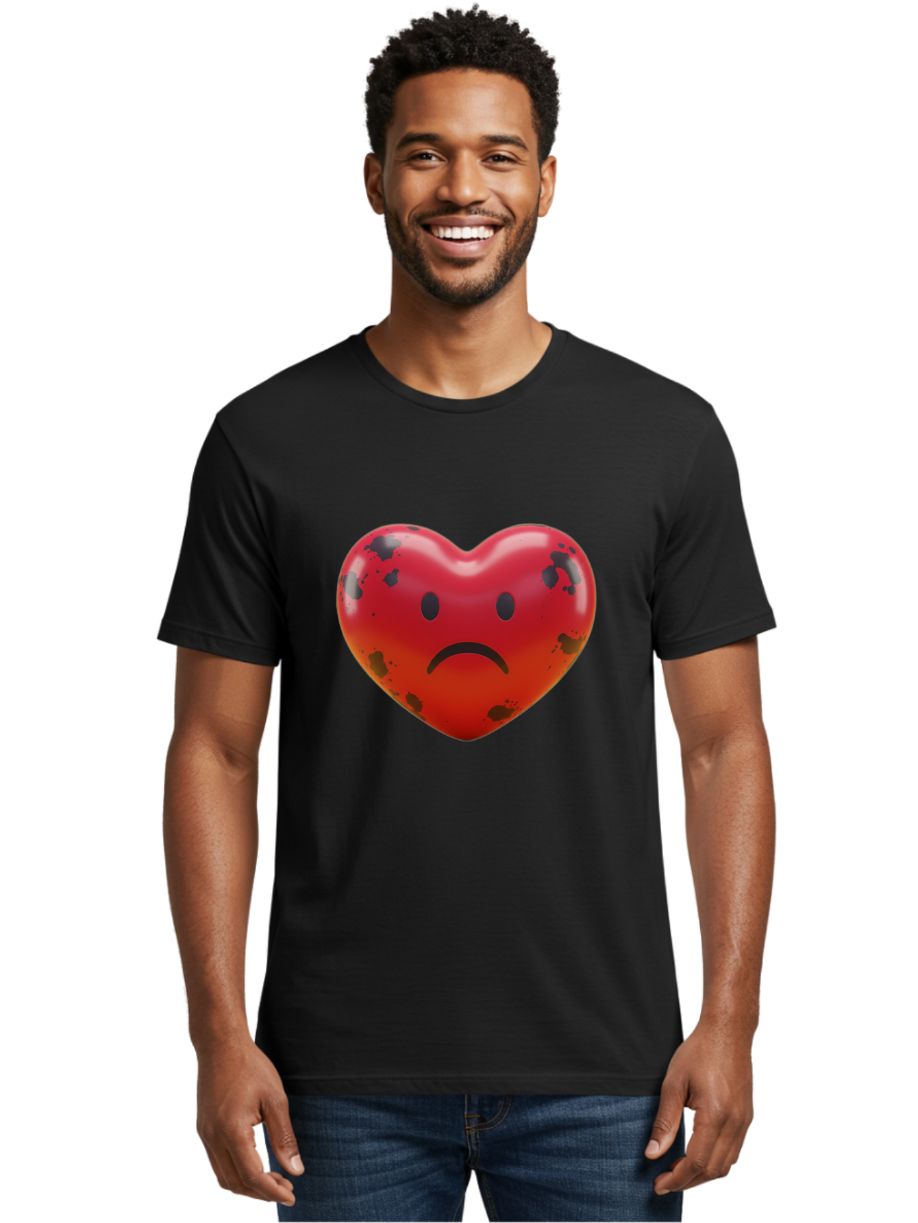 Sad-Red-Heart Men'S Graphic Tee, 100% Cotton, Comfortable Casual Summer Wear, Machine Washable, Vintage Camera, Old Camera, Antique Camera, Black Camera, Classic Photography, Photography Equipment, Nostalgic Device, Film Camera, Camera Art Baj752