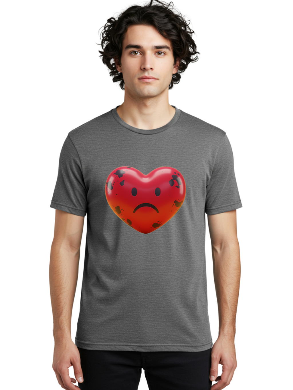 Sad-Red-Heart Men'S Graphic Tee, 100% Cotton, Comfortable Casual Summer Wear, Machine Washable, Vintage Camera, Old Camera, Antique Camera, Black Camera, Classic Photography, Photography Equipment, Nostalgic Device, Film Camera, Camera Art Baj752