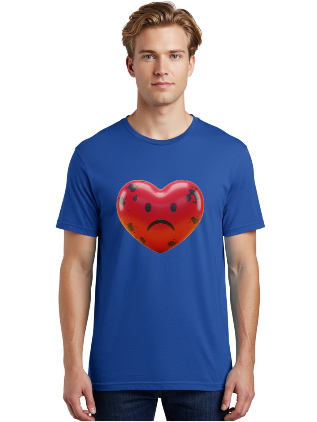 Sad-Red-Heart Men'S Graphic Tee, 100% Cotton, Comfortable Casual Summer Wear, Machine Washable, Vintage Camera, Old Camera, Antique Camera, Black Camera, Classic Photography, Photography Equipment, Nostalgic Device, Film Camera, Camera Art Baj752