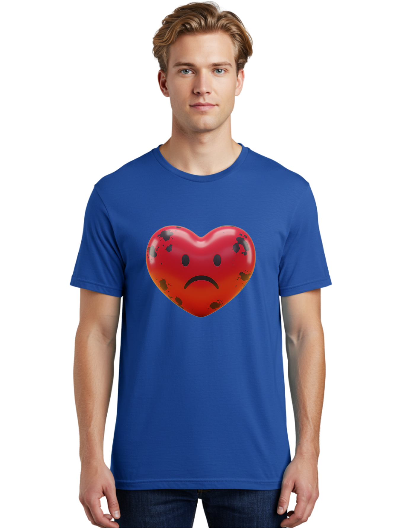 Sad-Red-Heart Men'S Graphic Tee, 100% Cotton, Comfortable Casual Summer Wear, Machine Washable, Vintage Camera, Old Camera, Antique Camera, Black Camera, Classic Photography, Photography Equipment, Nostalgic Device, Film Camera, Camera Art Baj752
