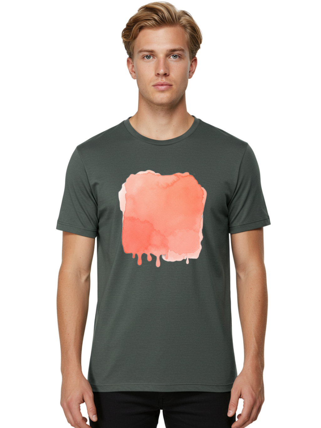 Salmon-Watercolor Men'S Graphic Tee, 100% Cotton, Comfortable Casual Summer Wear, Machine Washable, Vintage Camera, Old Camera, Antique Camera, Black Camera, Classic Photography, Photography Equipment, Nostalgic Device, Film Camera, Camera Art Baj753
