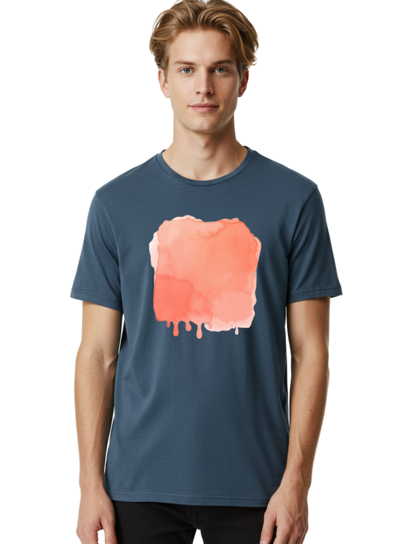 Salmon-Watercolor Men'S Graphic Tee, 100% Cotton, Comfortable Casual Summer Wear, Machine Washable, Vintage Camera, Old Camera, Antique Camera, Black Camera, Classic Photography, Photography Equipment, Nostalgic Device, Film Camera, Camera Art Baj753