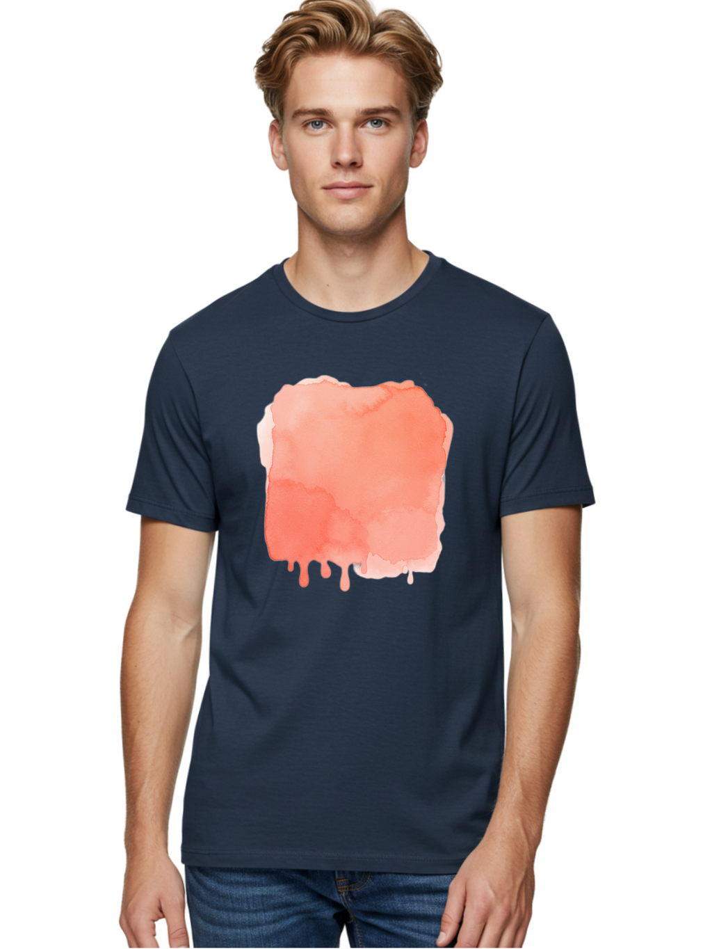 Salmon-Watercolor Men'S Graphic Tee, 100% Cotton, Comfortable Casual Summer Wear, Machine Washable, Vintage Camera, Old Camera, Antique Camera, Black Camera, Classic Photography, Photography Equipment, Nostalgic Device, Film Camera, Camera Art Baj753