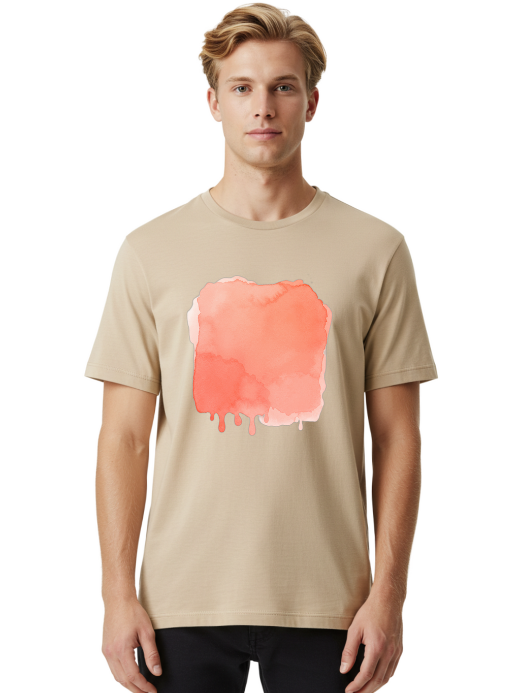 Salmon-Watercolor Men'S Graphic Tee, 100% Cotton, Comfortable Casual Summer Wear, Machine Washable, Vintage Camera, Old Camera, Antique Camera, Black Camera, Classic Photography, Photography Equipment, Nostalgic Device, Film Camera, Camera Art Baj753