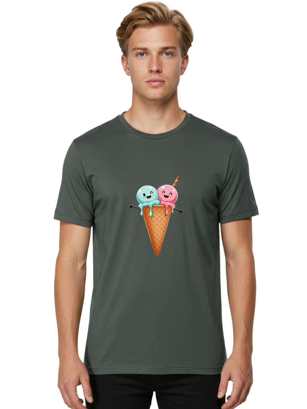 Scoops-Of-Ice-Cream Men'S Graphic Tee, 100% Cotton, Comfortable Casual Summer Wear, Machine Washable, Vintage Camera, Old Camera, Antique Camera, Black Camera, Classic Photography, Photography Equipment, Nostalgic Device, Film Camera, Baj754