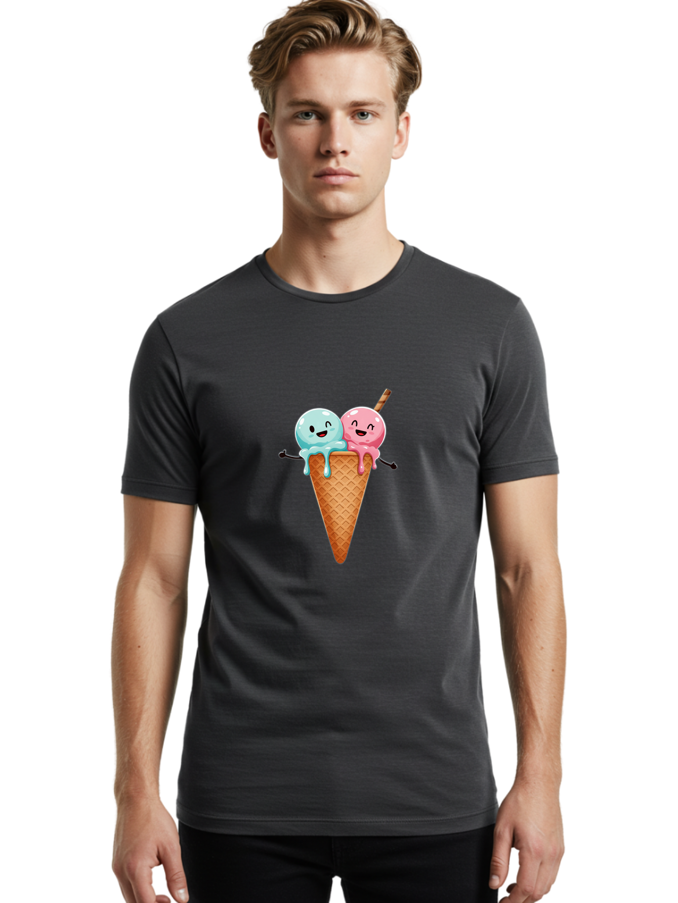 Scoops-Of-Ice-Cream Men'S Graphic Tee, 100% Cotton, Comfortable Casual Summer Wear, Machine Washable, Vintage Camera, Old Camera, Antique Camera, Black Camera, Classic Photography, Photography Equipment, Nostalgic Device, Film Camera, Baj754
