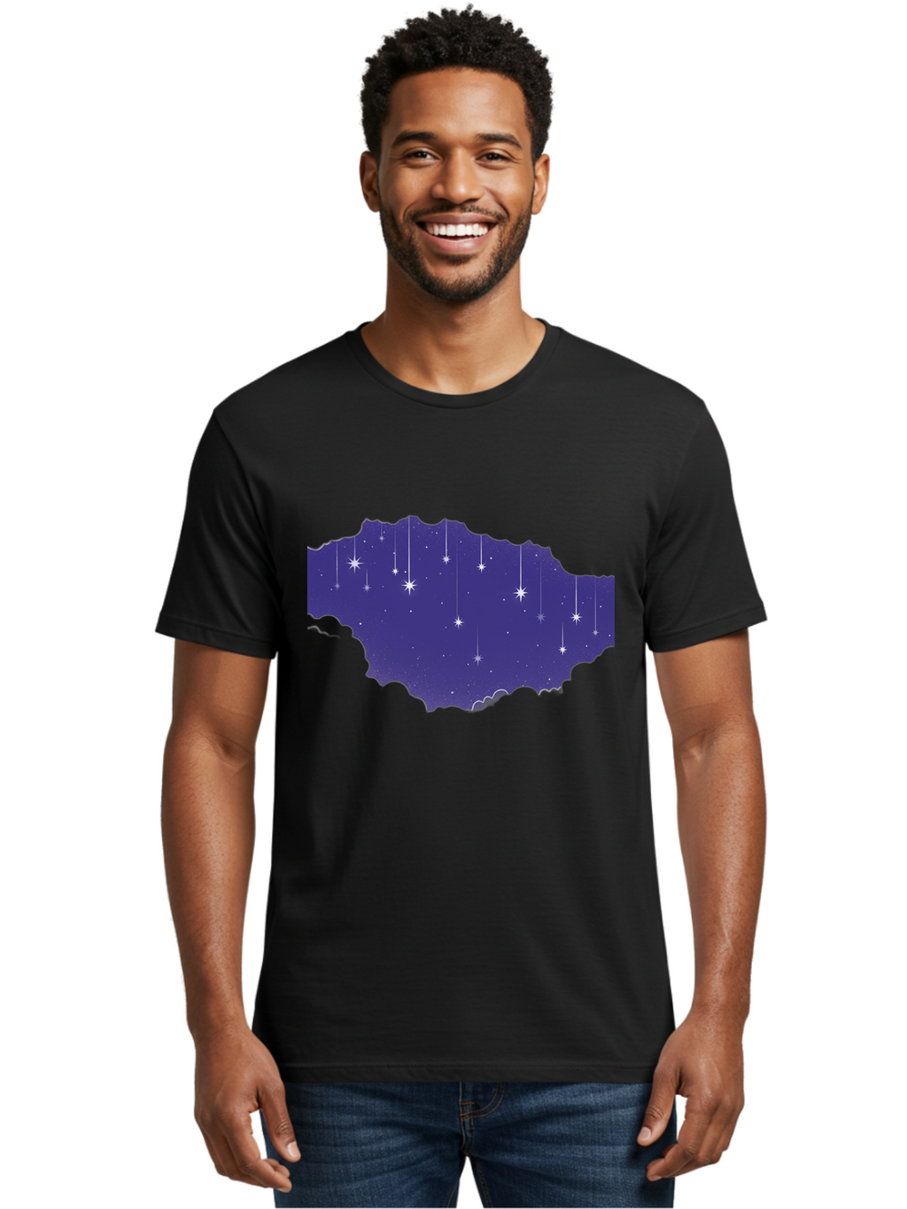 Shooting-Stars-1 Men'S Graphic Tee, 100% Cotton, Comfortable Casual Summer Wear, Machine Washable, Vintage Camera, Old Camera, Antique Camera, Black Camera, Classic Photography, Photography Equipment, Nostalgic Device, Film Camera, Camera Art Baj756