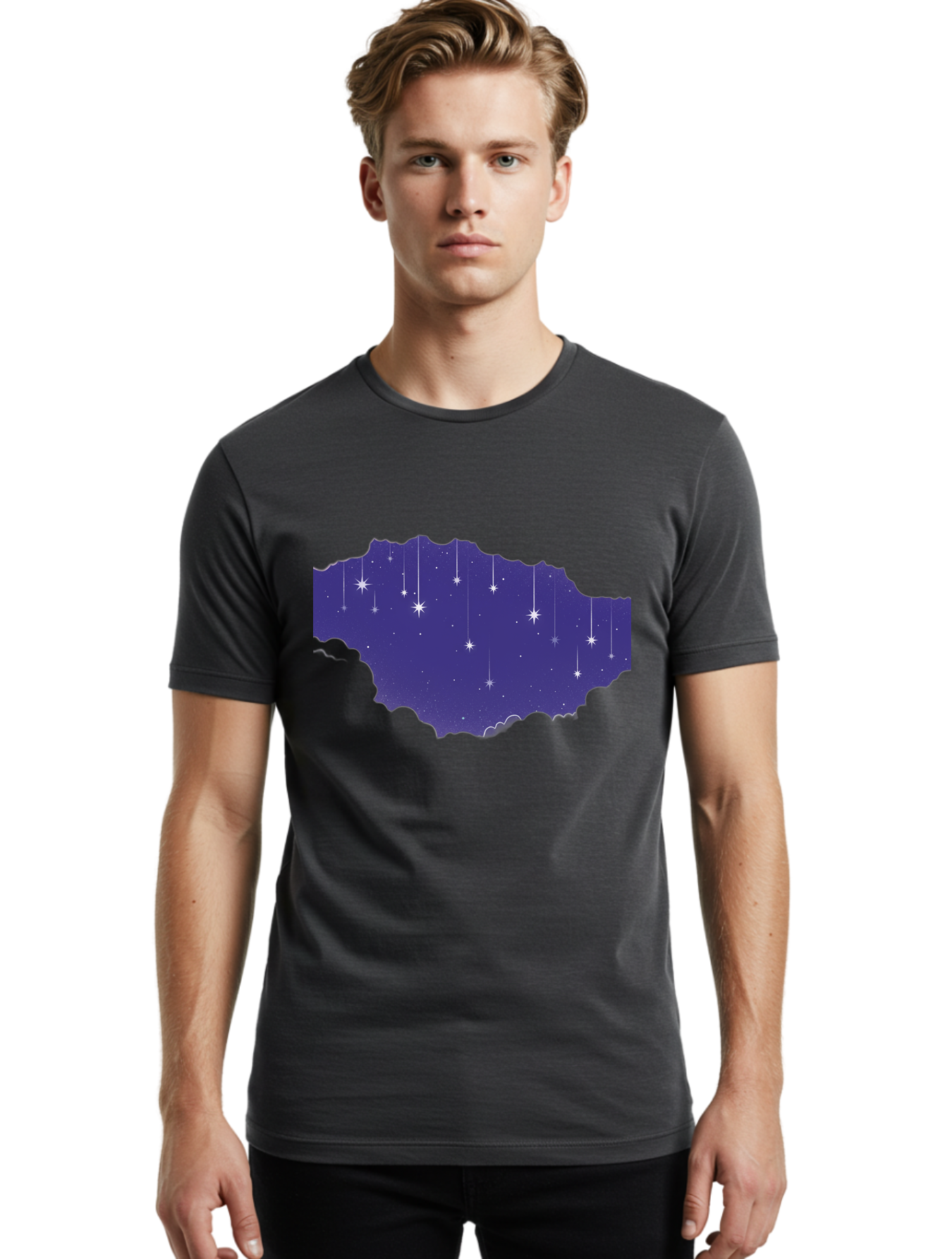 Shooting-Stars-1 Men'S Graphic Tee, 100% Cotton, Comfortable Casual Summer Wear, Machine Washable, Vintage Camera, Old Camera, Antique Camera, Black Camera, Classic Photography, Photography Equipment, Nostalgic Device, Film Camera, Camera Art Baj756