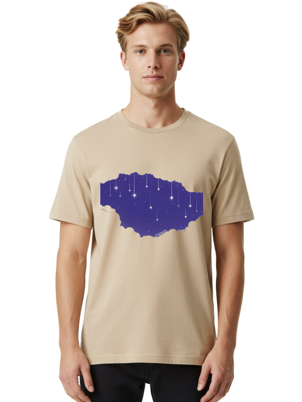 Shooting-Stars-1 Men'S Graphic Tee, 100% Cotton, Comfortable Casual Summer Wear, Machine Washable, Vintage Camera, Old Camera, Antique Camera, Black Camera, Classic Photography, Photography Equipment, Nostalgic Device, Film Camera, Camera Art Baj756