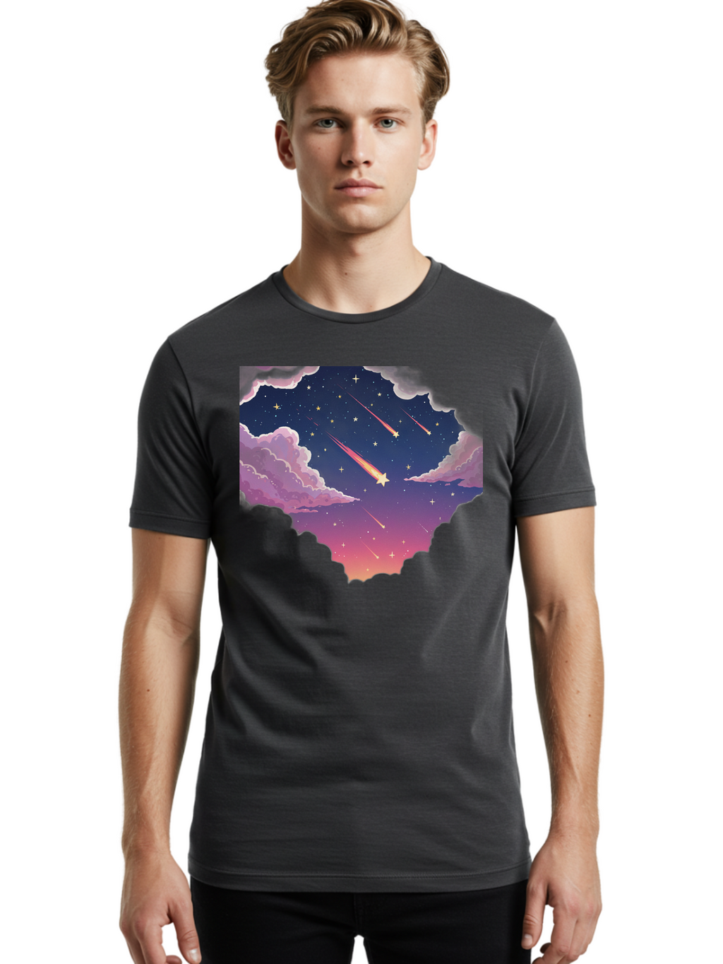 Shooting-Stars Men'S Graphic Tee, 100% Cotton, Comfortable Casual Summer Wear, Machine Washable, Vintage Camera, Old Camera, Antique Camera, Black Camera, Classic Photography, Photography Equipment, Nostalgic Device, Film Camera, Camera Art Baj757