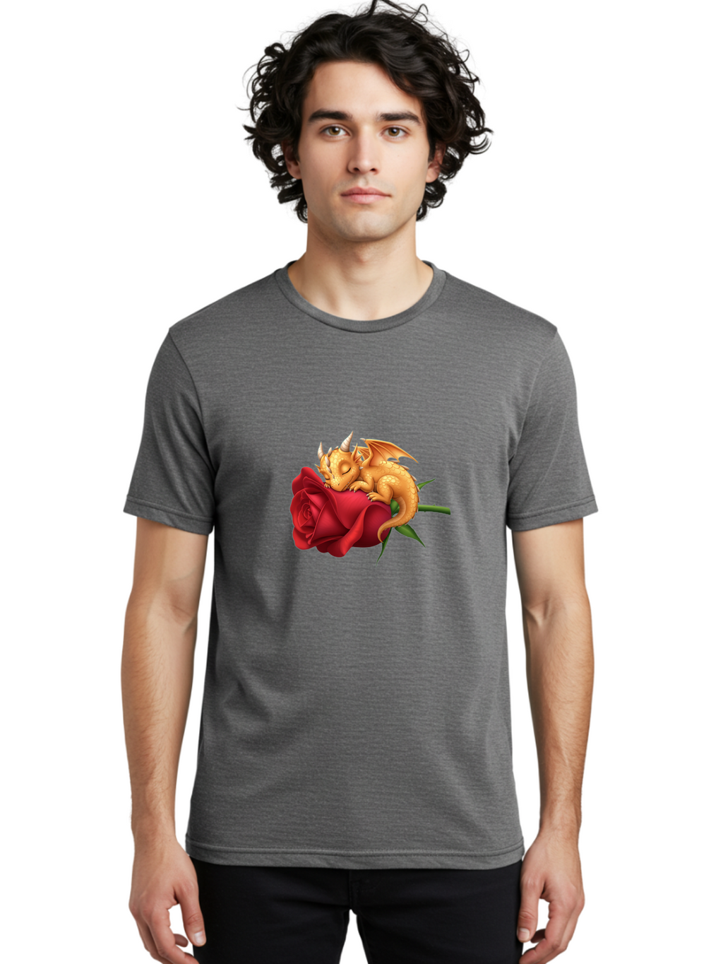 Sleeping-Dragon-On-Red-Rose Men'S Graphic Tee, 100% Cotton, Comfortable Casual Summer Wear, Machine Washable, Vintage Camera, Old Camera, Antique Camera, Black Camera, Classic Photography, Photography Equipment, Nostalgic Device, Film Camera, Baj761