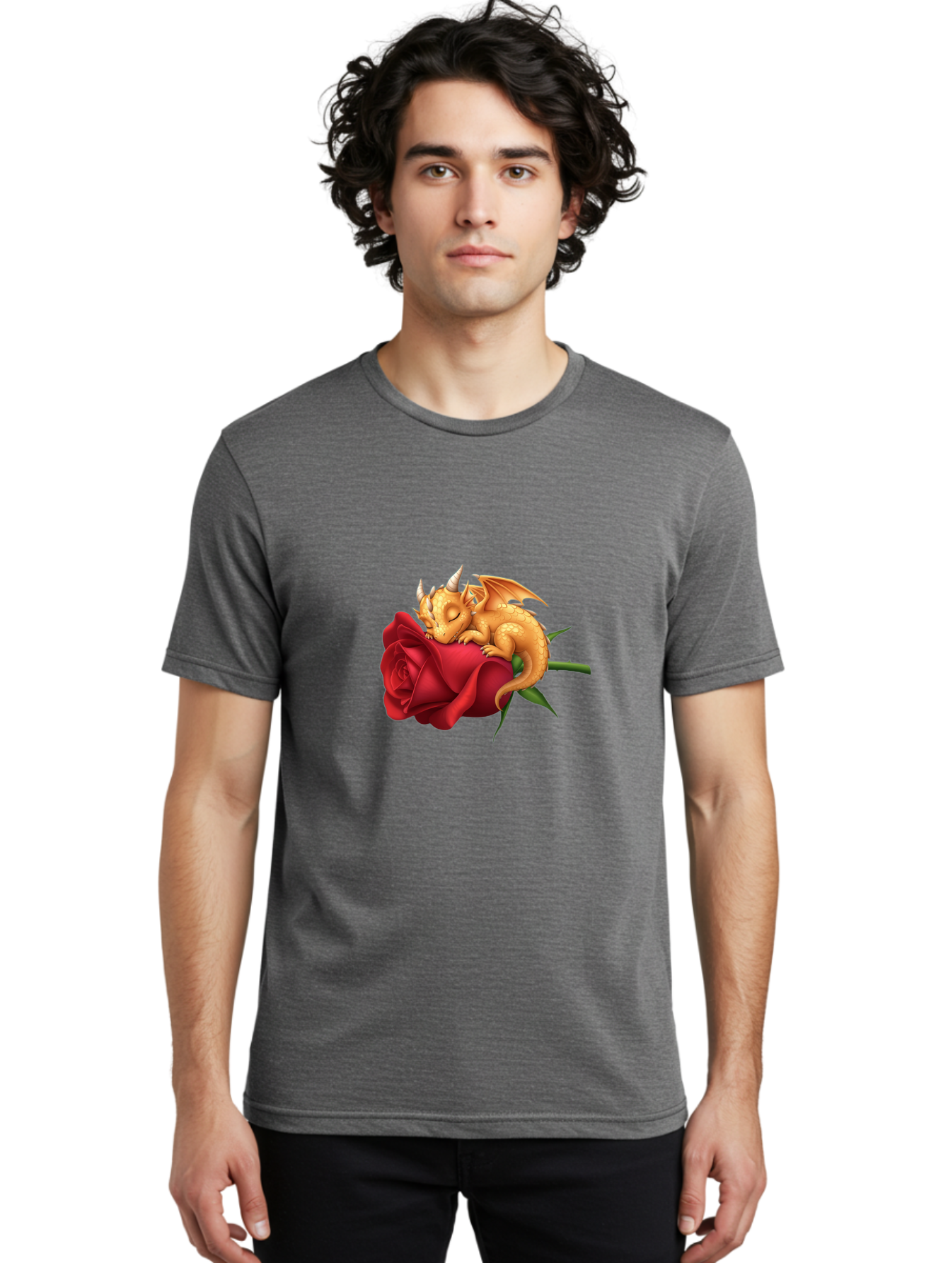Sleeping-Dragon-On-Red-Rose Men'S Graphic Tee, 100% Cotton, Comfortable Casual Summer Wear, Machine Washable, Vintage Camera, Old Camera, Antique Camera, Black Camera, Classic Photography, Photography Equipment, Nostalgic Device, Film Camera, Baj761