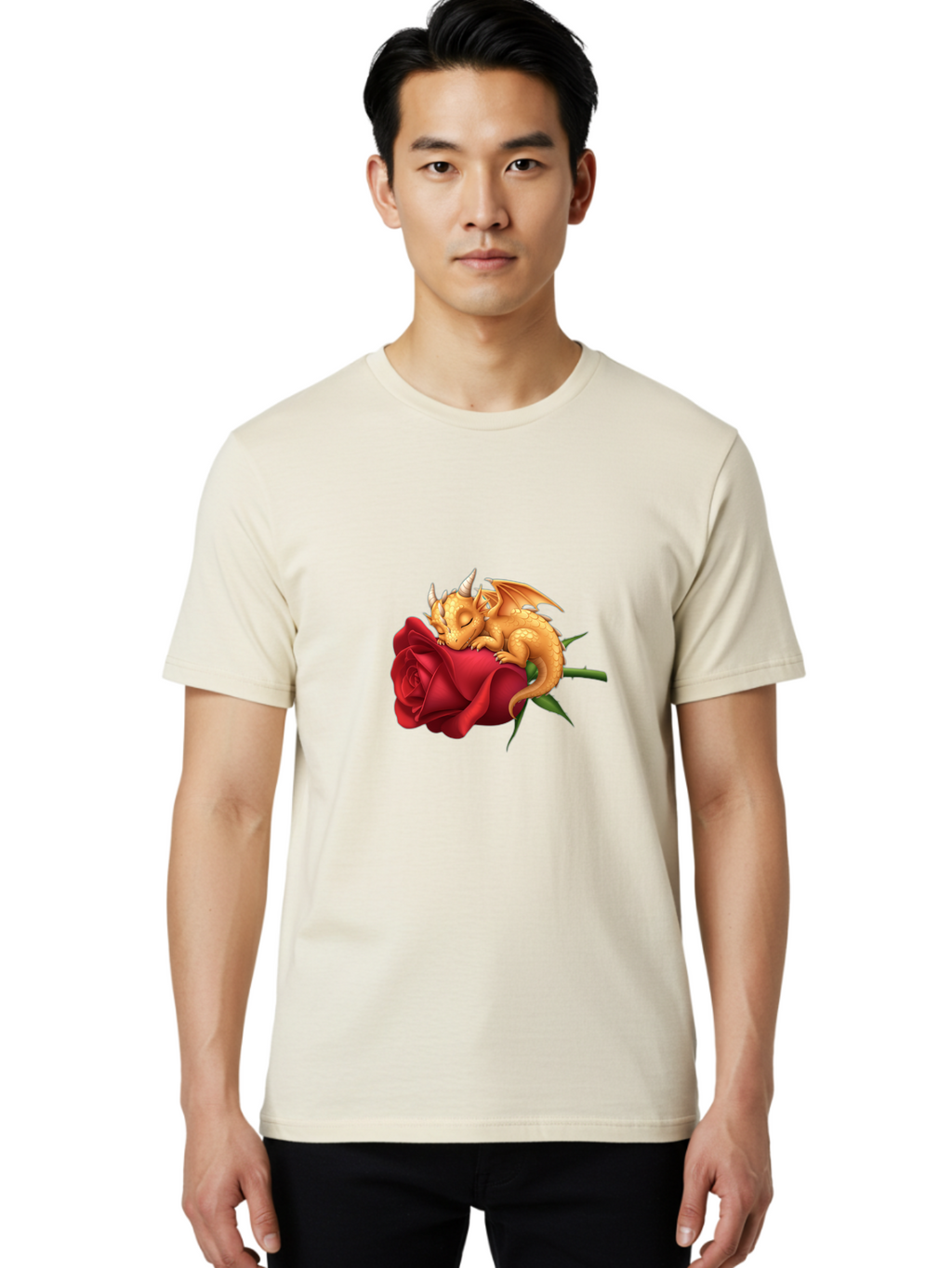 Sleeping-Dragon-On-Red-Rose Men'S Graphic Tee, 100% Cotton, Comfortable Casual Summer Wear, Machine Washable, Vintage Camera, Old Camera, Antique Camera, Black Camera, Classic Photography, Photography Equipment, Nostalgic Device, Film Camera, Baj761