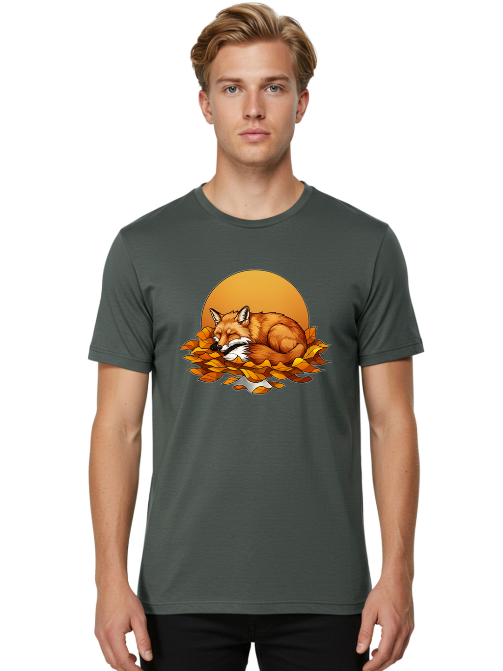 Sleeping-Fox-2 Men'S Graphic Tee, 100% Cotton, Comfortable Casual Summer Wear, Machine Washable, Vintage Camera, Old Camera, Antique Camera, Black Camera, Classic Photography, Photography Equipment, Nostalgic Device, Film Camera, Camera Art Baj764