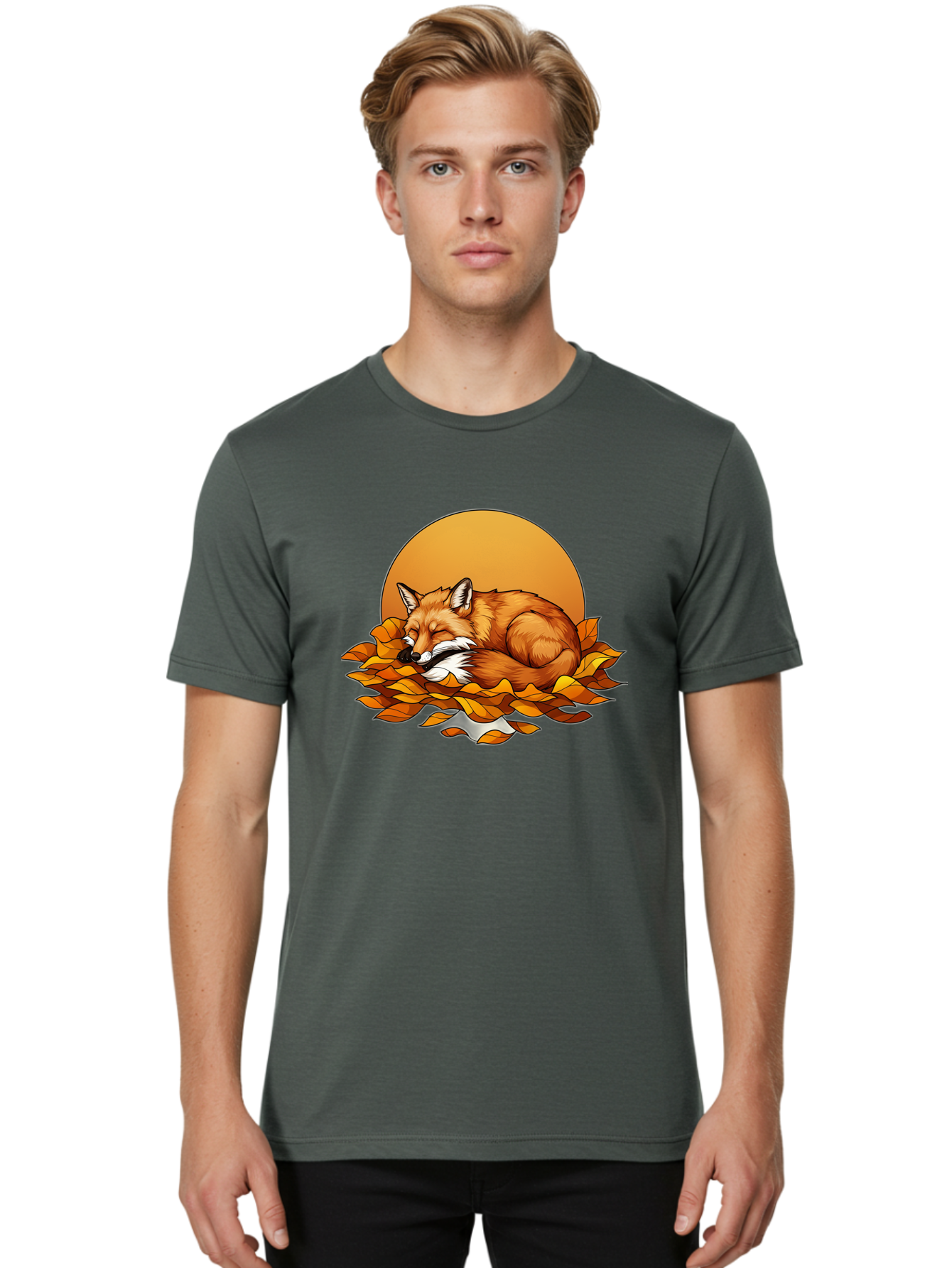 Sleeping-Fox-2 Men'S Graphic Tee, 100% Cotton, Comfortable Casual Summer Wear, Machine Washable, Vintage Camera, Old Camera, Antique Camera, Black Camera, Classic Photography, Photography Equipment, Nostalgic Device, Film Camera, Camera Art Baj764