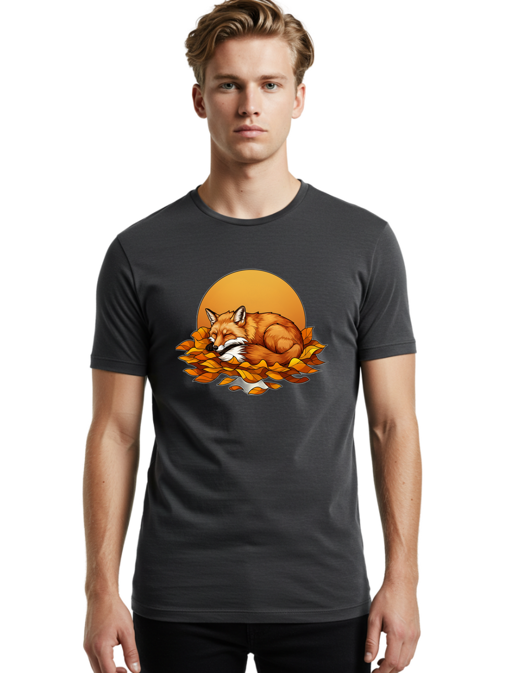 Sleeping-Fox-2 Men'S Graphic Tee, 100% Cotton, Comfortable Casual Summer Wear, Machine Washable, Vintage Camera, Old Camera, Antique Camera, Black Camera, Classic Photography, Photography Equipment, Nostalgic Device, Film Camera, Camera Art Baj764