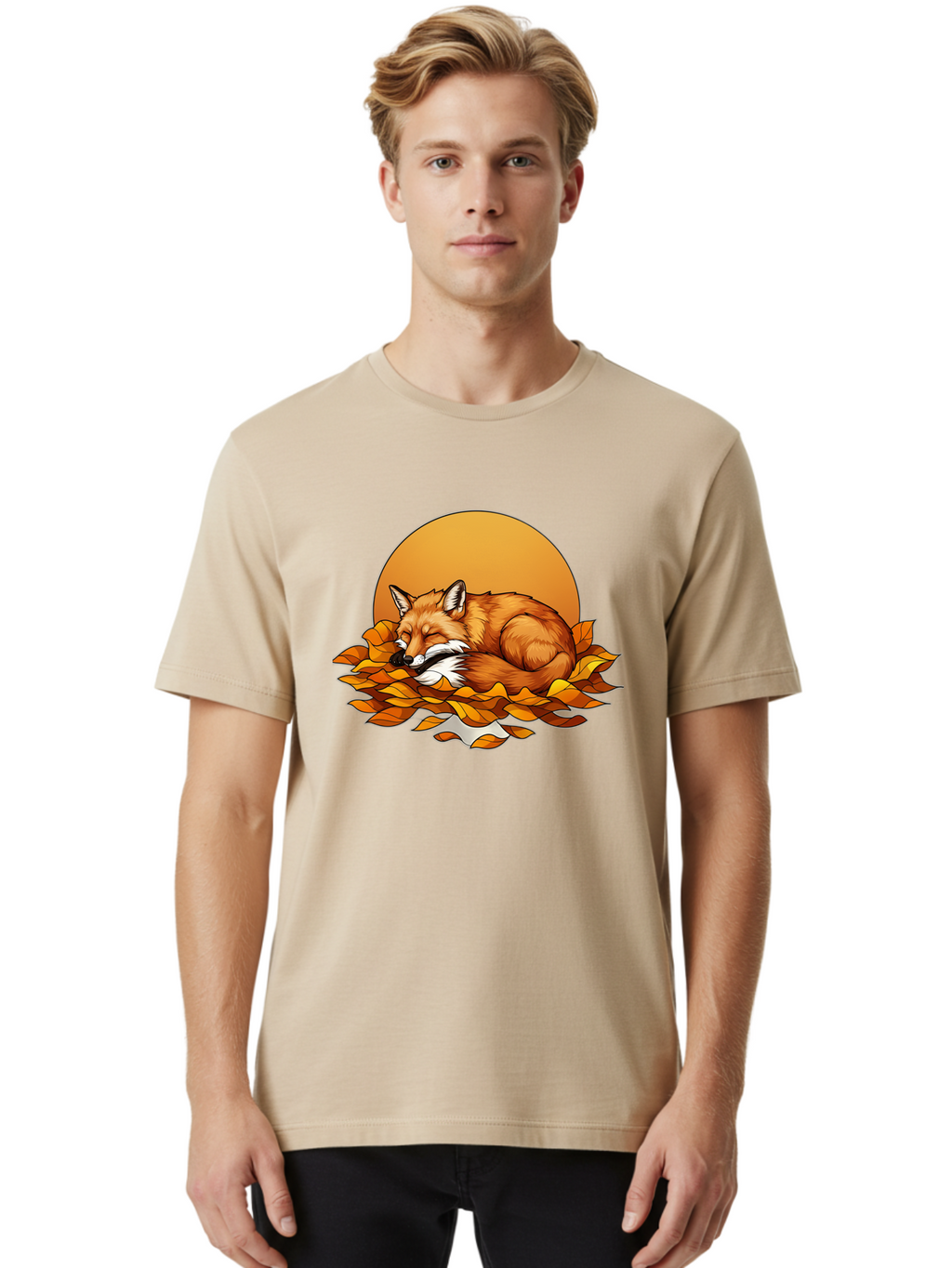 Sleeping-Fox-2 Men'S Graphic Tee, 100% Cotton, Comfortable Casual Summer Wear, Machine Washable, Vintage Camera, Old Camera, Antique Camera, Black Camera, Classic Photography, Photography Equipment, Nostalgic Device, Film Camera, Camera Art Baj764