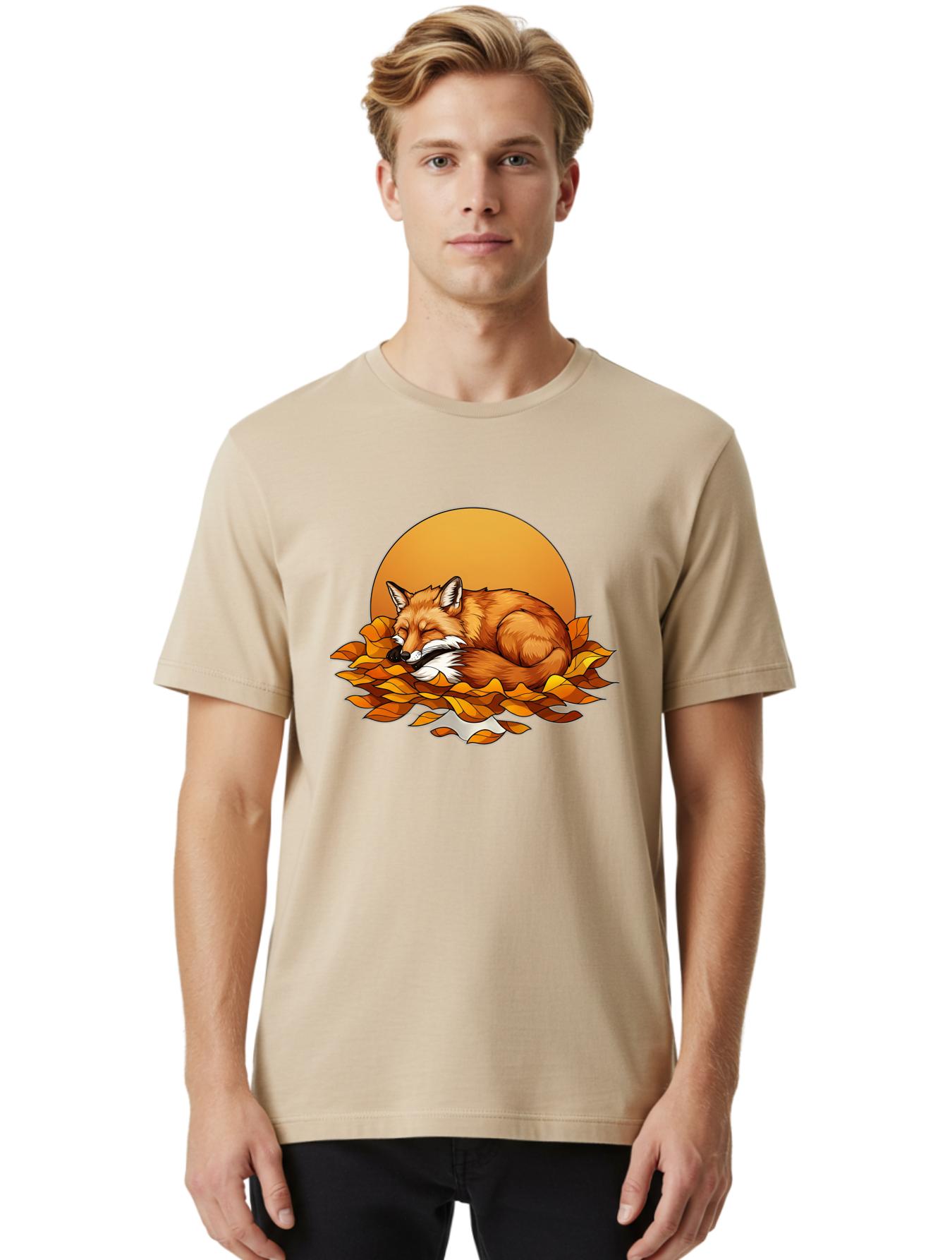 Sleeping-Fox-2 Men'S Graphic Tee, 100% Cotton, Comfortable Casual Summer Wear, Machine Washable, Vintage Camera, Old Camera, Antique Camera, Black Camera, Classic Photography, Photography Equipment, Nostalgic Device, Film Camera, Camera Art Baj764