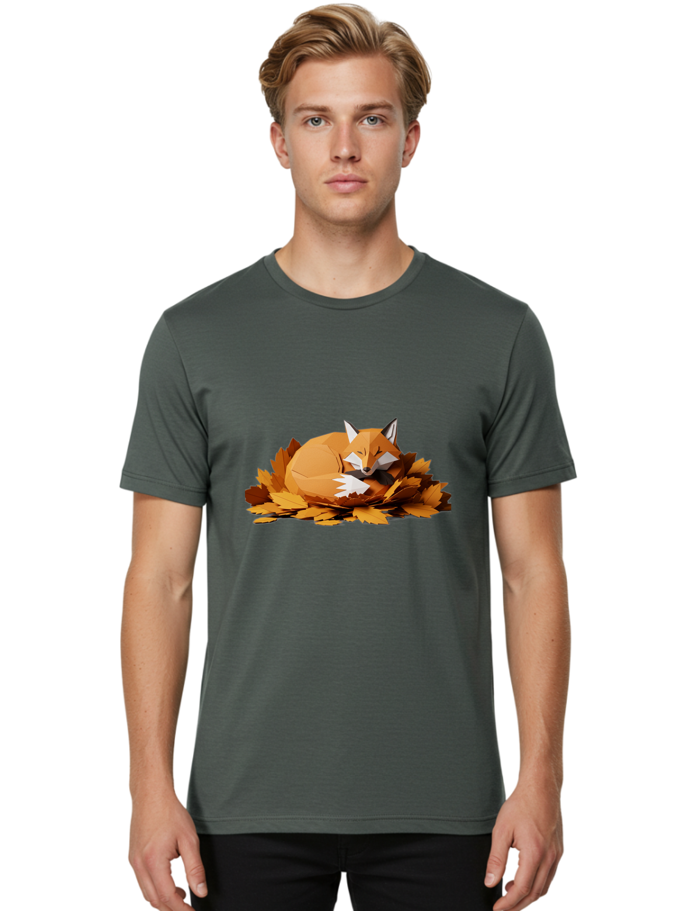 Sleeping-Fox-3 Men'S Graphic Tee, 100% Cotton, Comfortable Casual Summer Wear, Machine Washable, Vintage Camera, Old Camera, Antique Camera, Black Camera, Classic Photography, Photography Equipment, Nostalgic Device, Film Camera, Camera Art Baj765