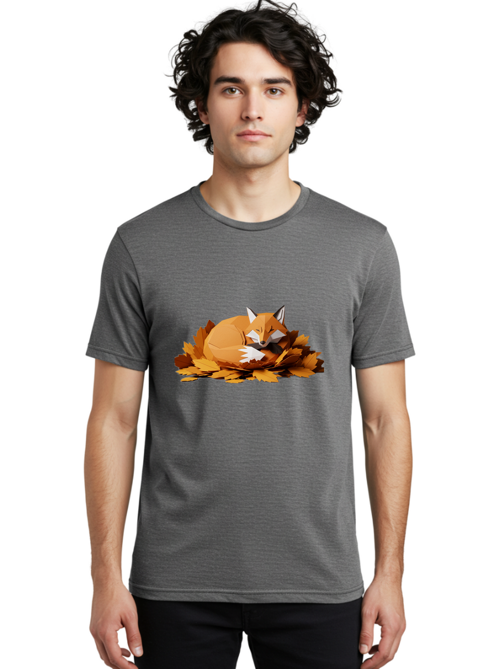 Sleeping-Fox-3 Men'S Graphic Tee, 100% Cotton, Comfortable Casual Summer Wear, Machine Washable, Vintage Camera, Old Camera, Antique Camera, Black Camera, Classic Photography, Photography Equipment, Nostalgic Device, Film Camera, Camera Art Baj765