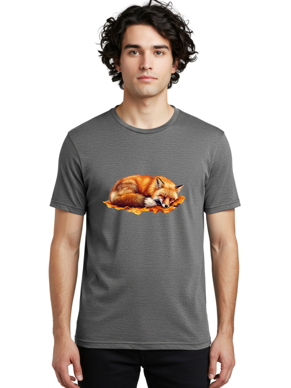 Sleeping-Fox-4 Men'S Graphic Tee, 100% Cotton, Comfortable Casual Summer Wear, Machine Washable, Vintage Camera, Old Camera, Antique Camera, Black Camera, Classic Photography, Photography Equipment, Nostalgic Device, Film Camera, Camera Art Baj766