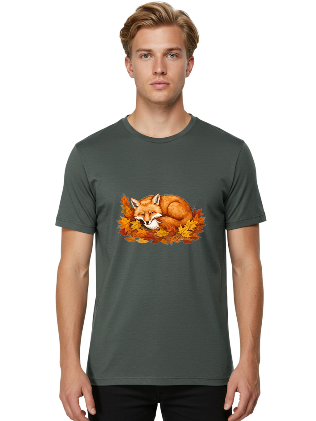 Sleeping-Fox-5 Men'S Graphic Tee, 100% Cotton, Comfortable Casual Summer Wear, Machine Washable, Vintage Camera, Old Camera, Antique Camera, Black Camera, Classic Photography, Photography Equipment, Nostalgic Device, Film Camera, Camera Art Baj767