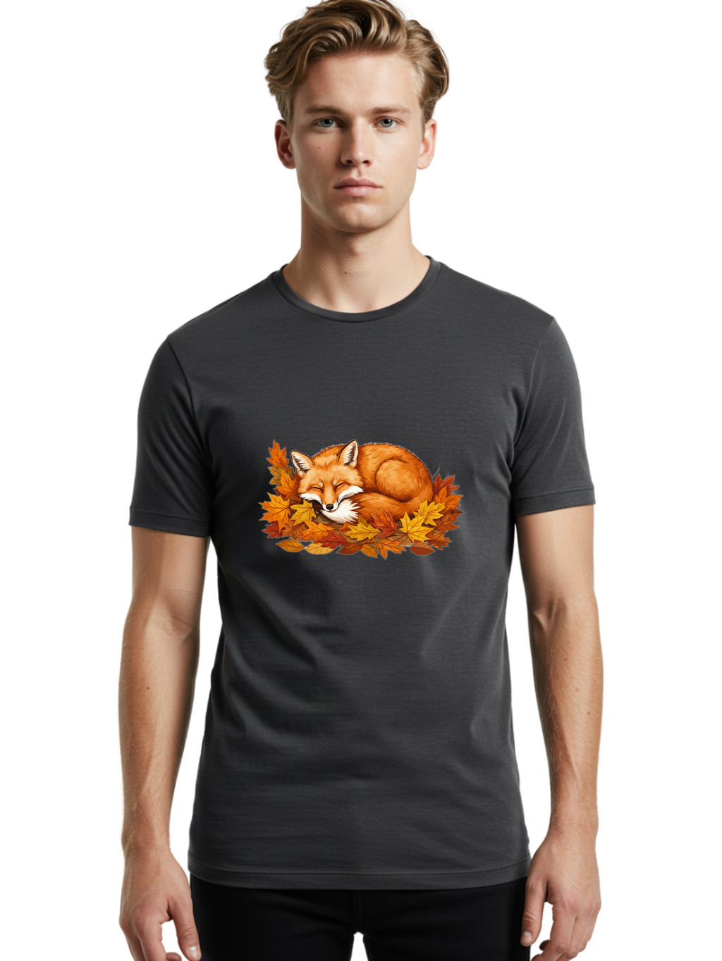 Sleeping-Fox-5 Men'S Graphic Tee, 100% Cotton, Comfortable Casual Summer Wear, Machine Washable, Vintage Camera, Old Camera, Antique Camera, Black Camera, Classic Photography, Photography Equipment, Nostalgic Device, Film Camera, Camera Art Baj767